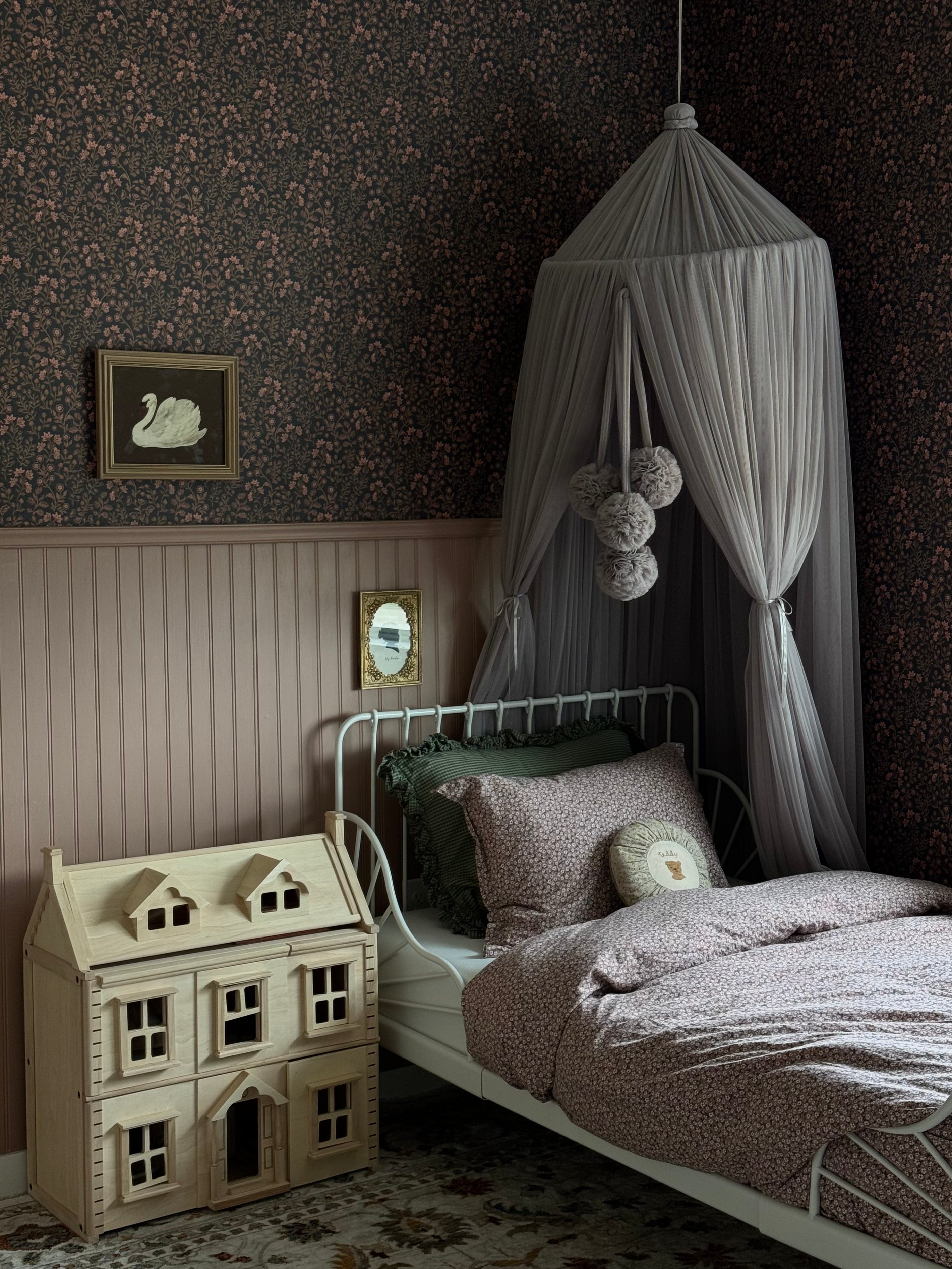 Penelope Floral Removable Wallpaper, Pink, White, and Cream