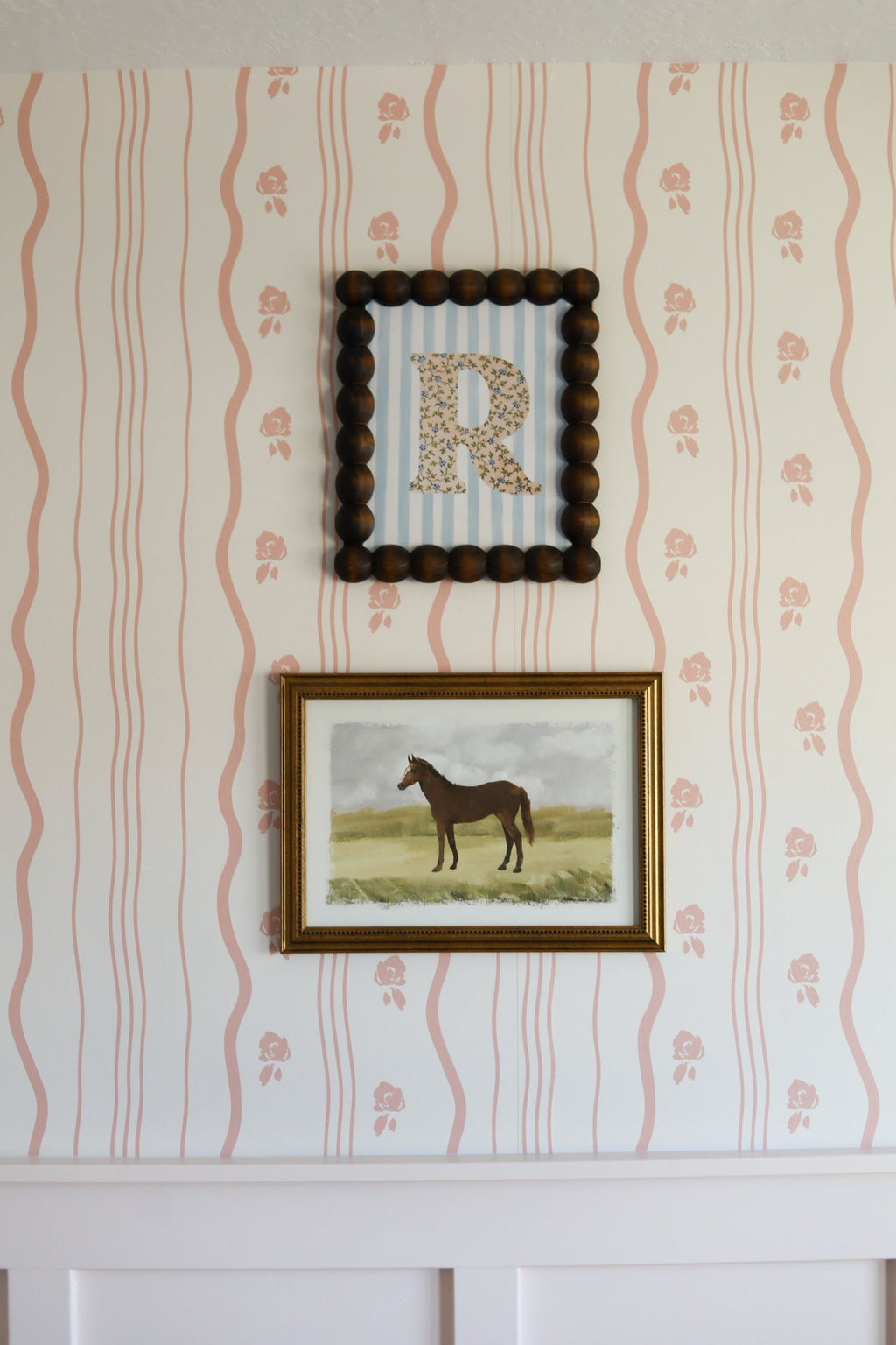 Halle Floral Wallpaper in Blush Pink and Cream
