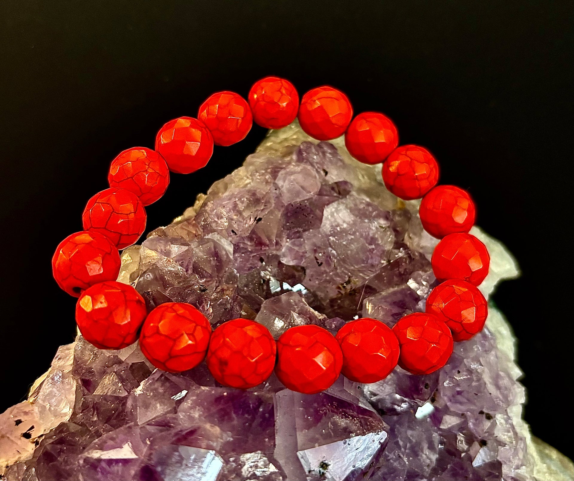 🔥 Wicked Glam Fire Energy Bracelet – Orange Howlite Power Statement 🔥
