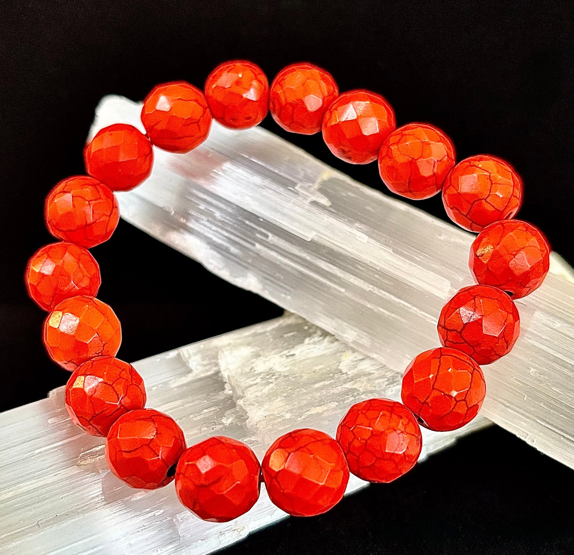 🔥 Wicked Glam Fire Energy Bracelet – Orange Howlite Power Statement 🔥