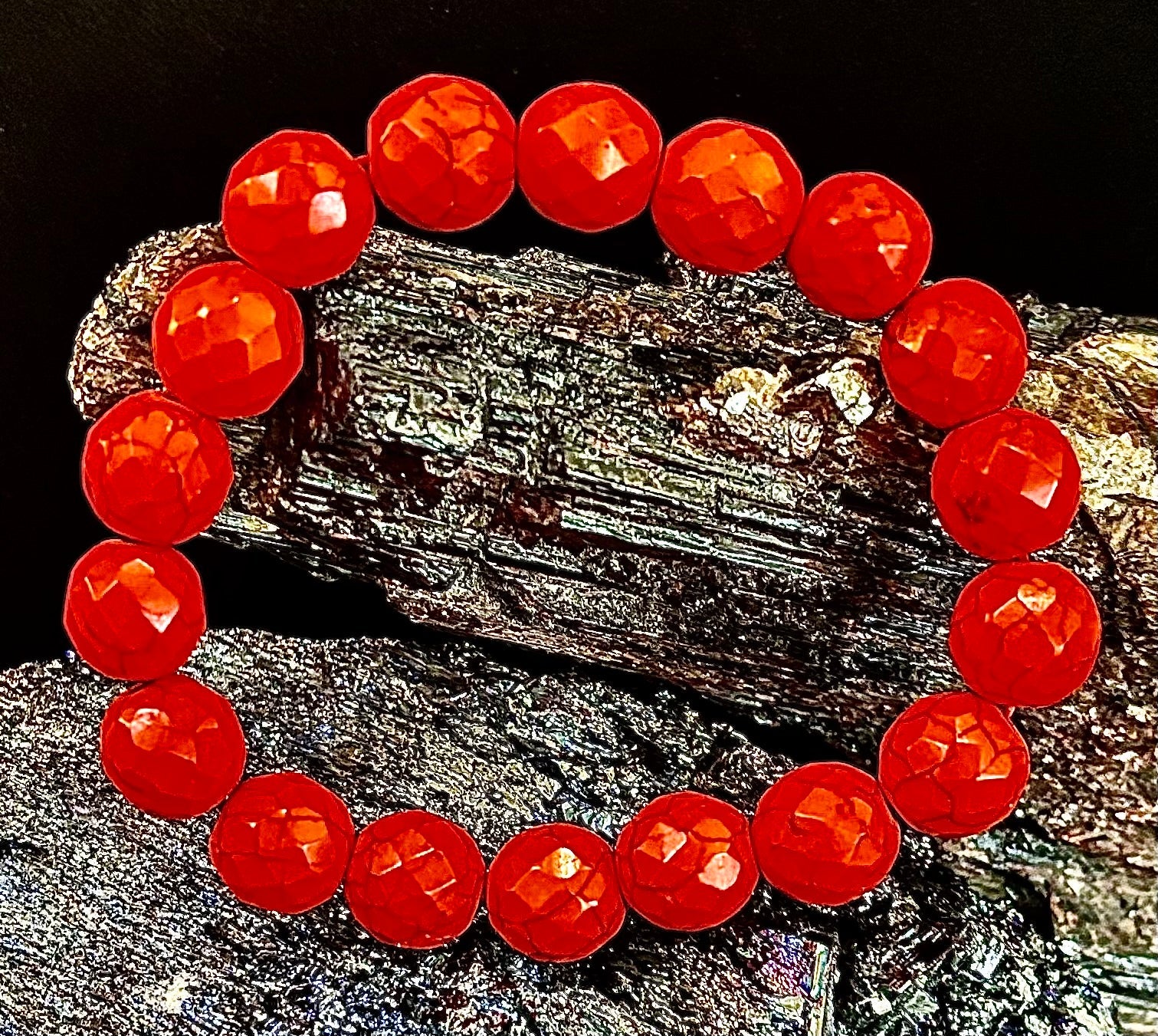 🔥 Wicked Glam Fire Energy Bracelet – Orange Howlite Power Statement 🔥