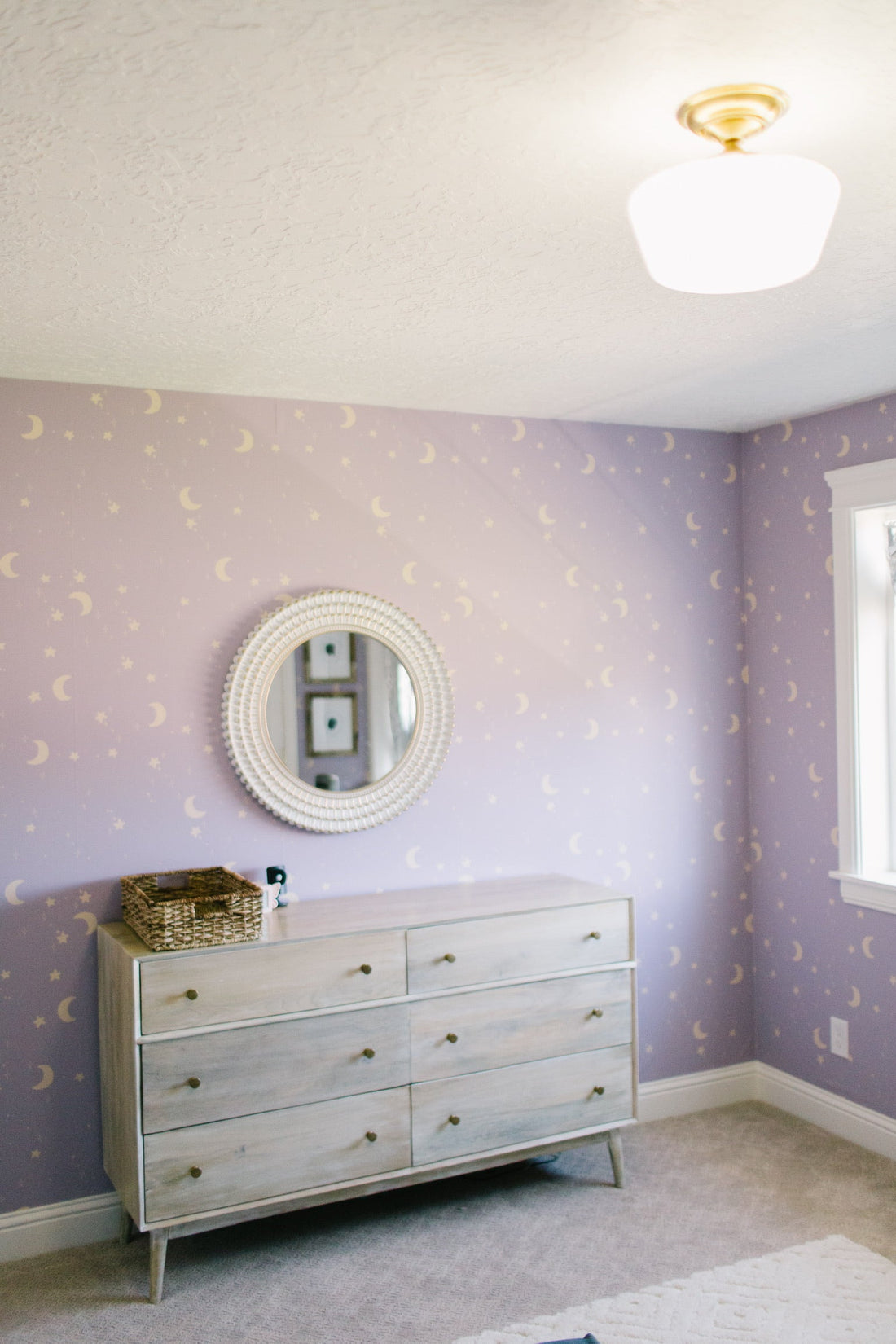 Eclipse Removable Wallpaper in Lavender and Cream