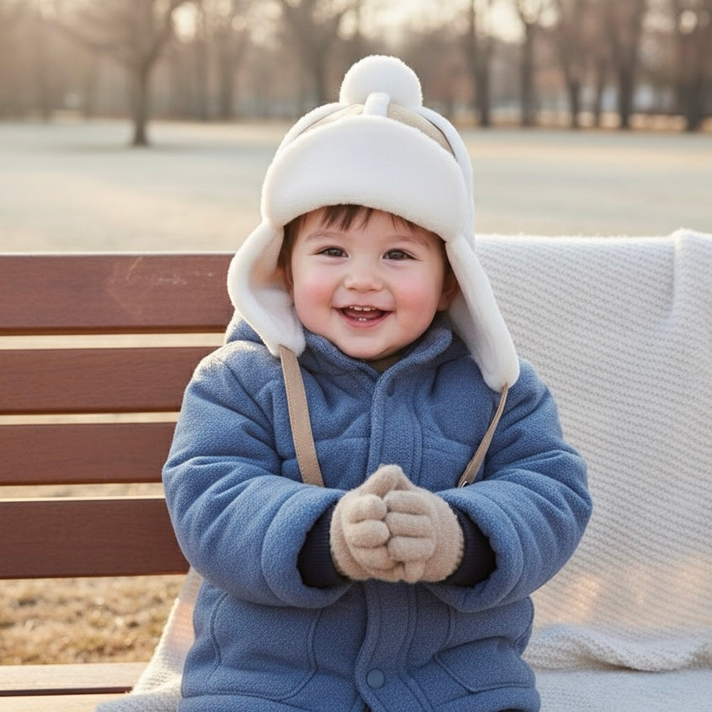 Faux - Fur Winter Hat for Kids- Sherpa Aviator Hat