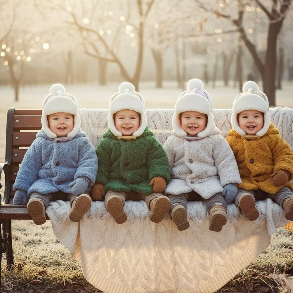 Faux - Fur Winter Hat for Kids- Sherpa Aviator Hat