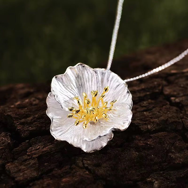 Wildflower Blossom Sterling Silver Necklace