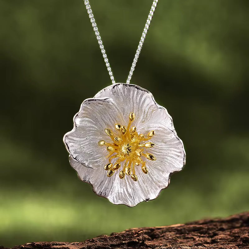 Wildflower Blossom Sterling Silver Necklace