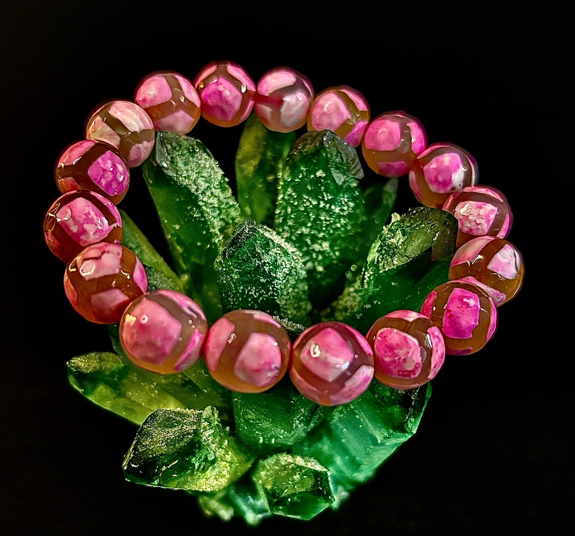 Pink Tibetan Agate Bracelet