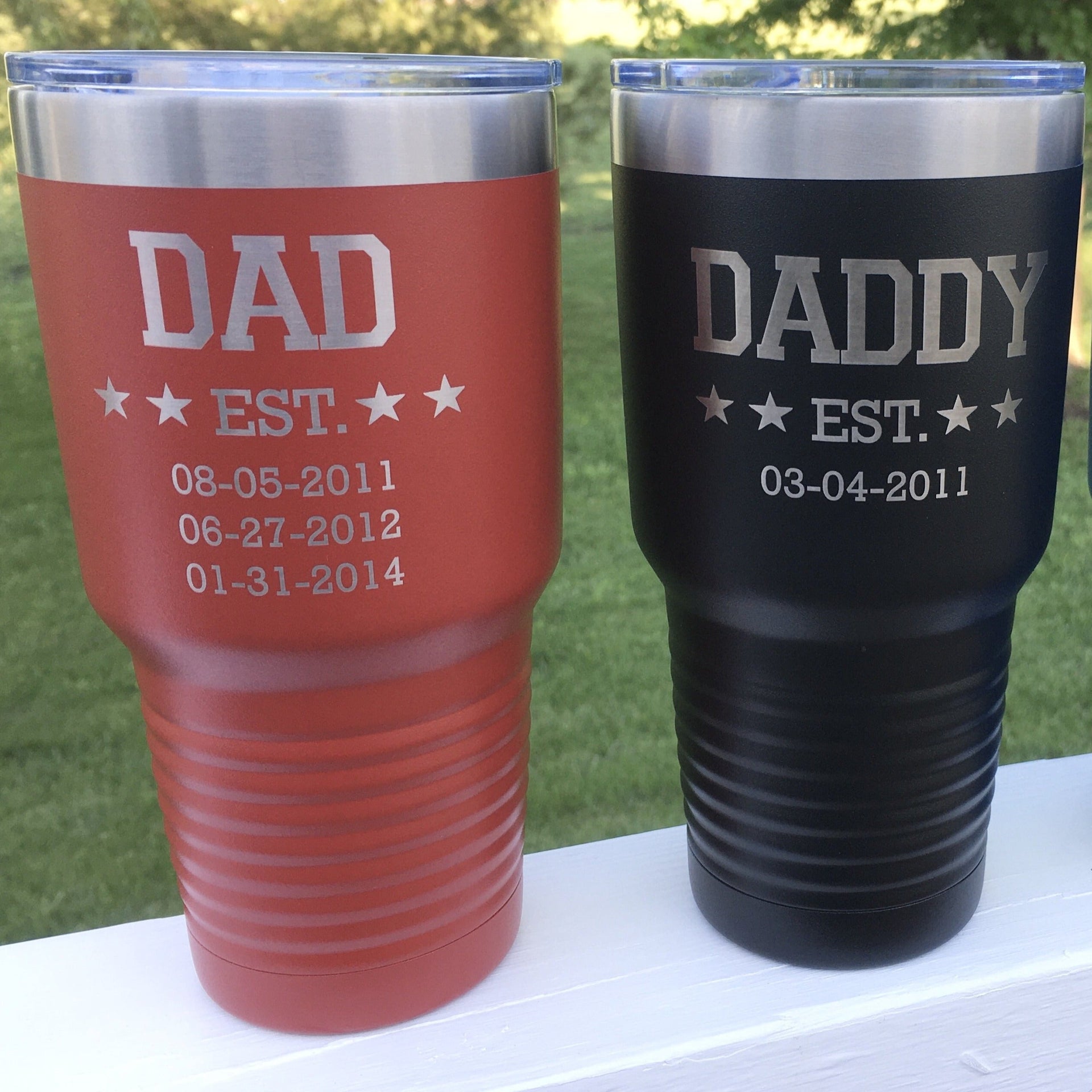 Father Established Date 30 oz Stainless Steel Engraved Tumbler