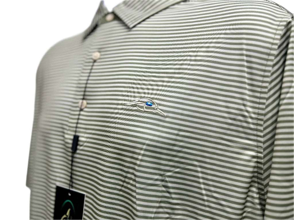 AFW Twill with Moss Stripe Polo