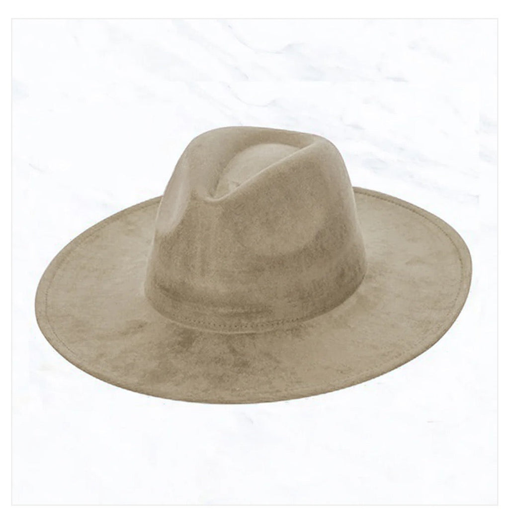Taupe Boho Western Felt Hat with Feather Accent Band - Image 10