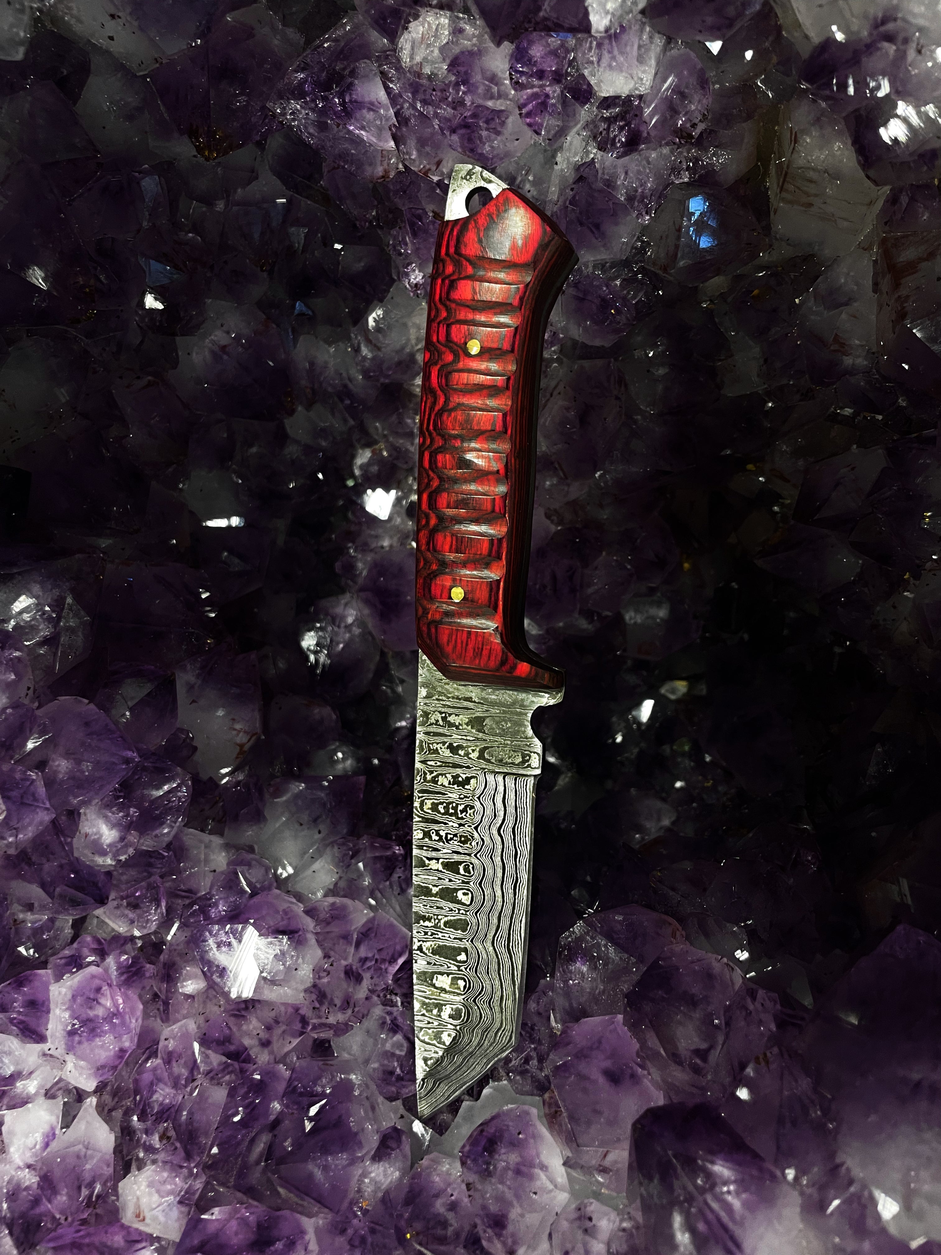A 2. Titan Diver - Damascus steel/ EDC / cherry wood TD-275