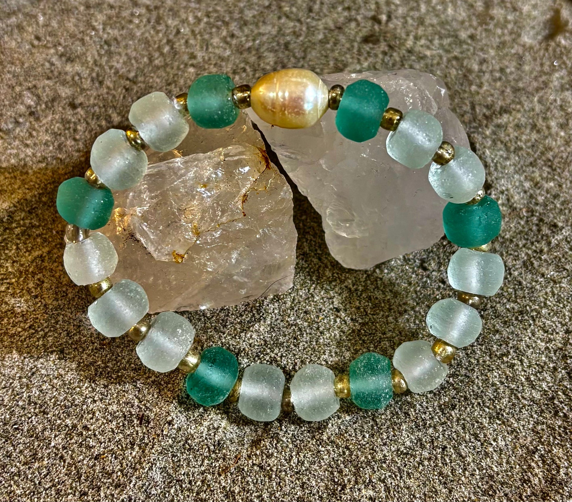 Ocean Pearl Sea Glass Bracelet