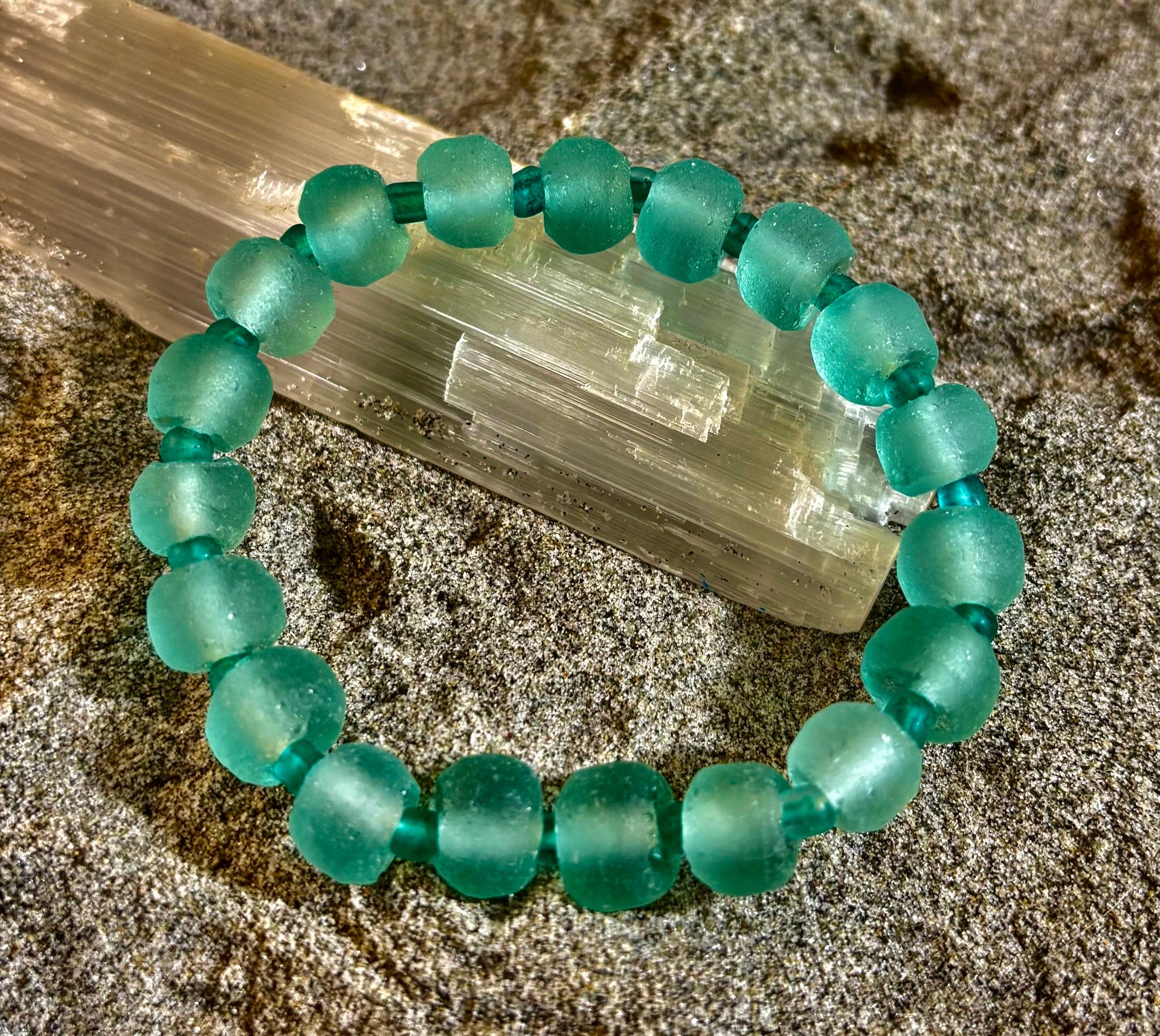 Seafoam Tide Recycled Glass Bracelet