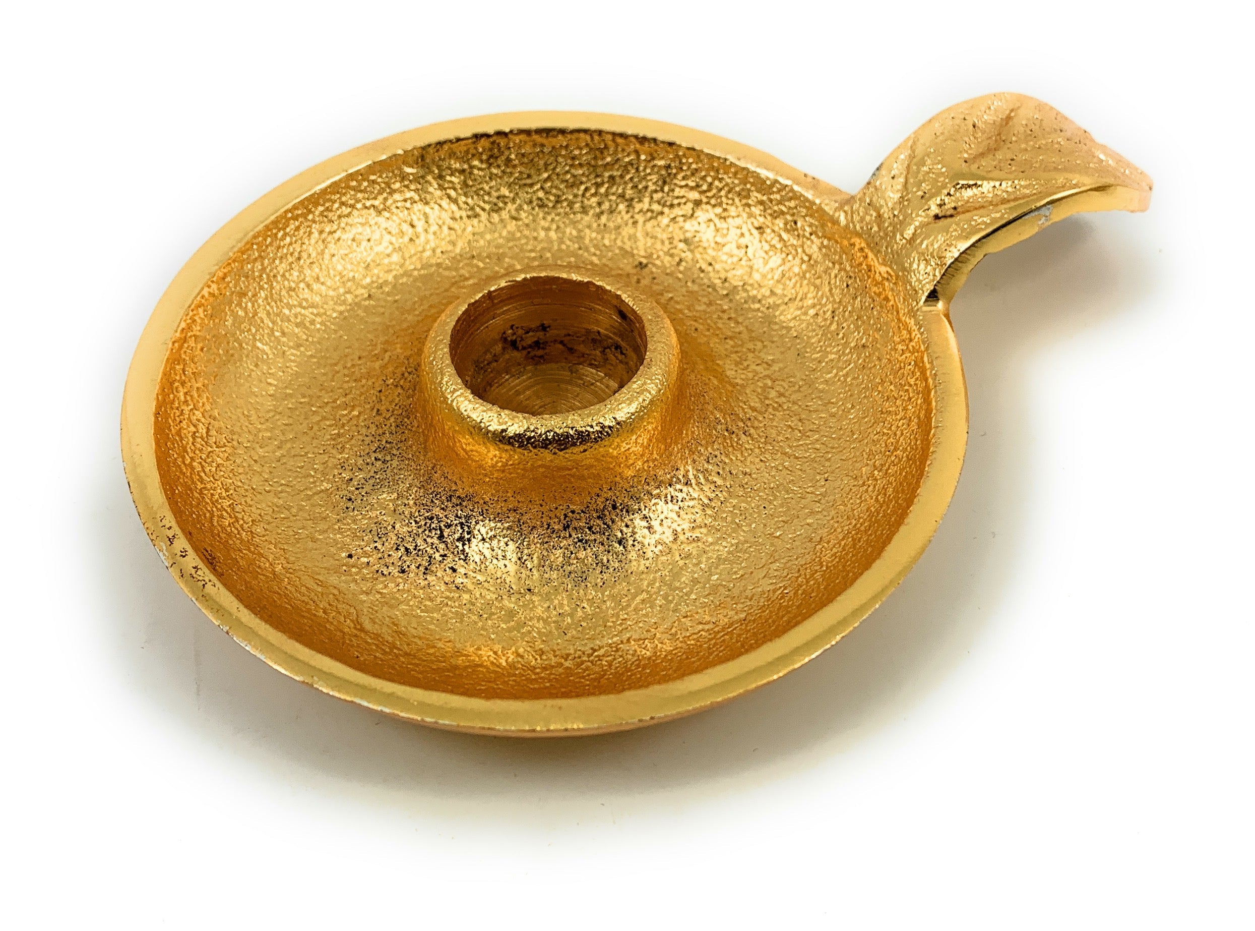 Golden Taper Candlestick Holder Dish