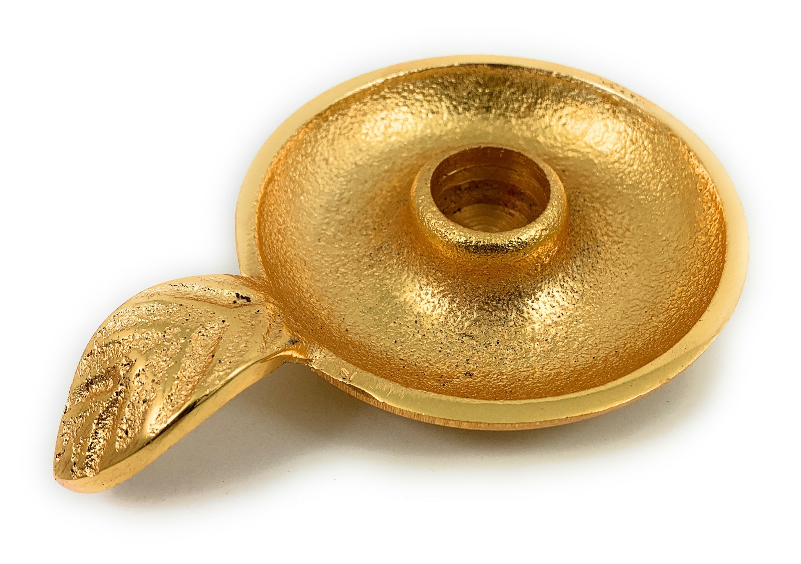 Golden Taper Candlestick Holder Dish