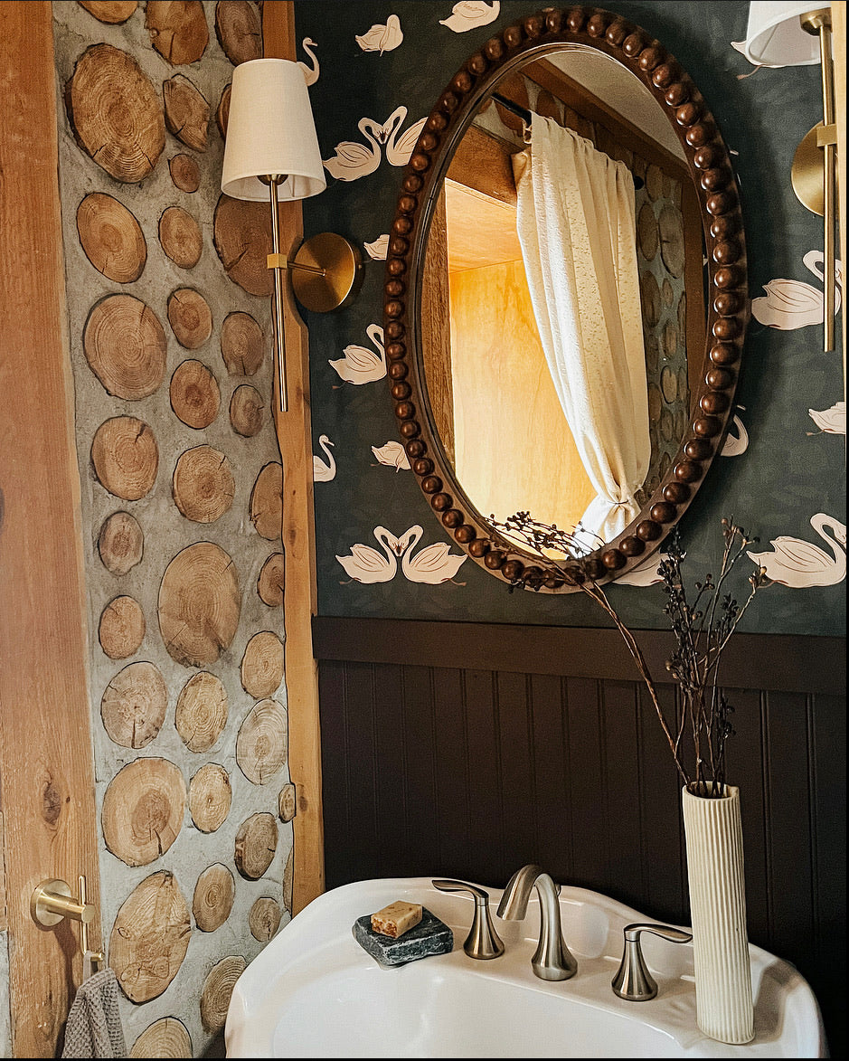 Sevan Botanical Animal Print Wallpaper in Green, White & Tan