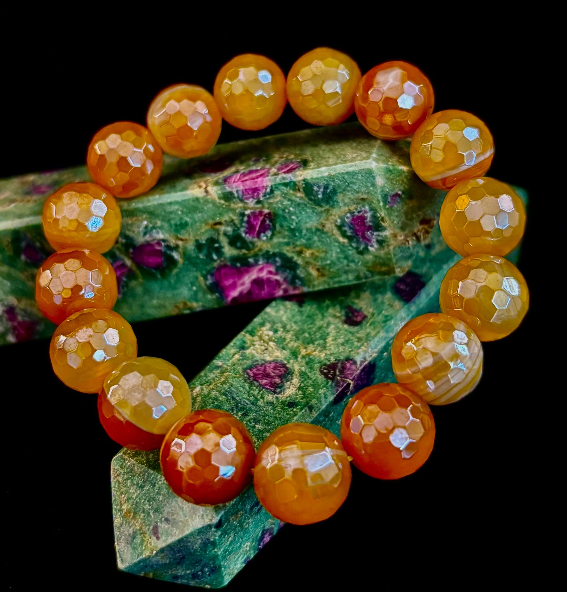 Wicked Glam Golden Hour – Yellow Banded Agate Bracelet