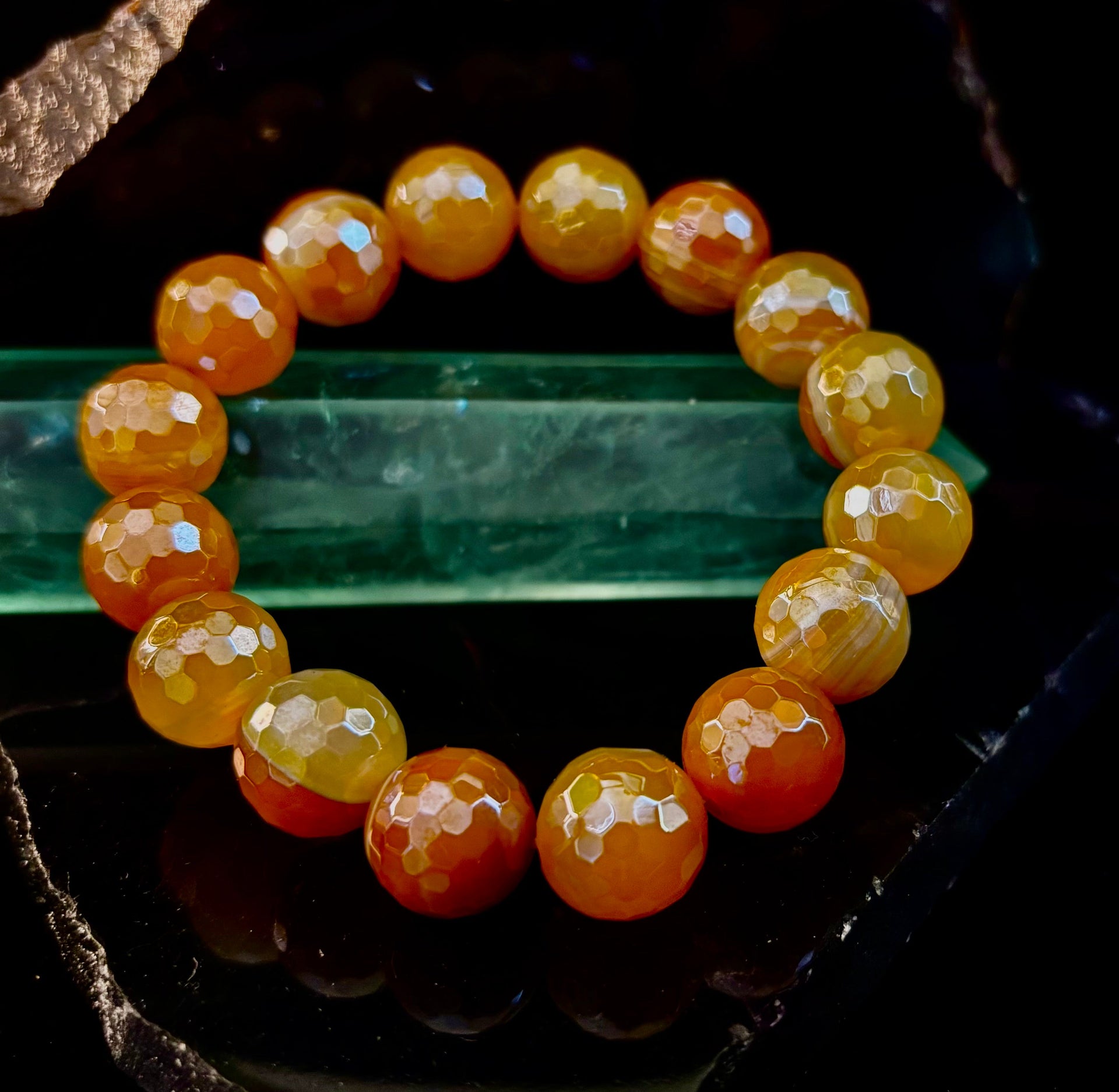 Wicked Glam Golden Hour – Yellow Banded Agate Bracelet