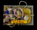 Anxiety Relief Healing Gift Box with crystals, essential oils, and stones in a neutral, bohemian-style arrangement.