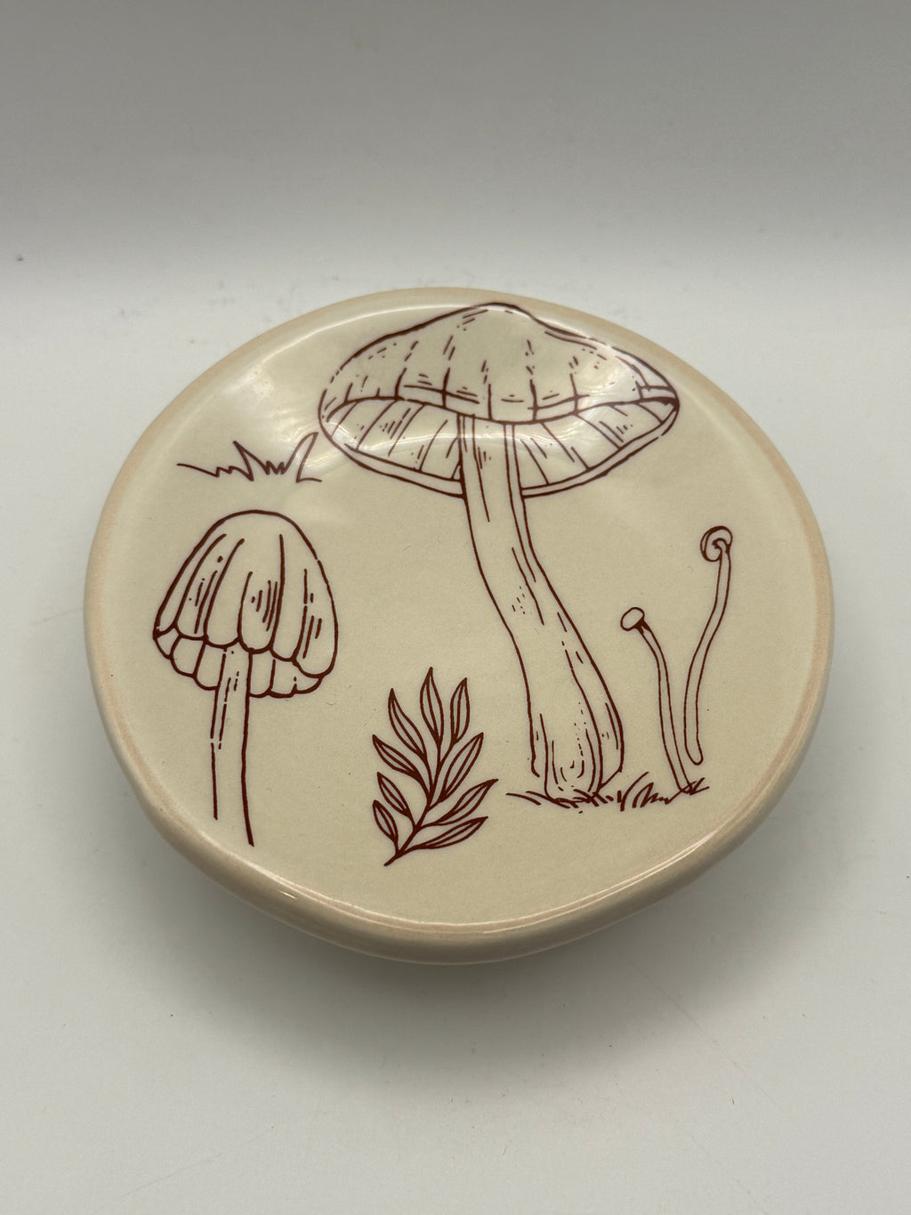 Ceramic Mushroom Footed Trinket Dish