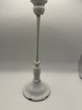 Distressed White Metal Candle Holder (11")