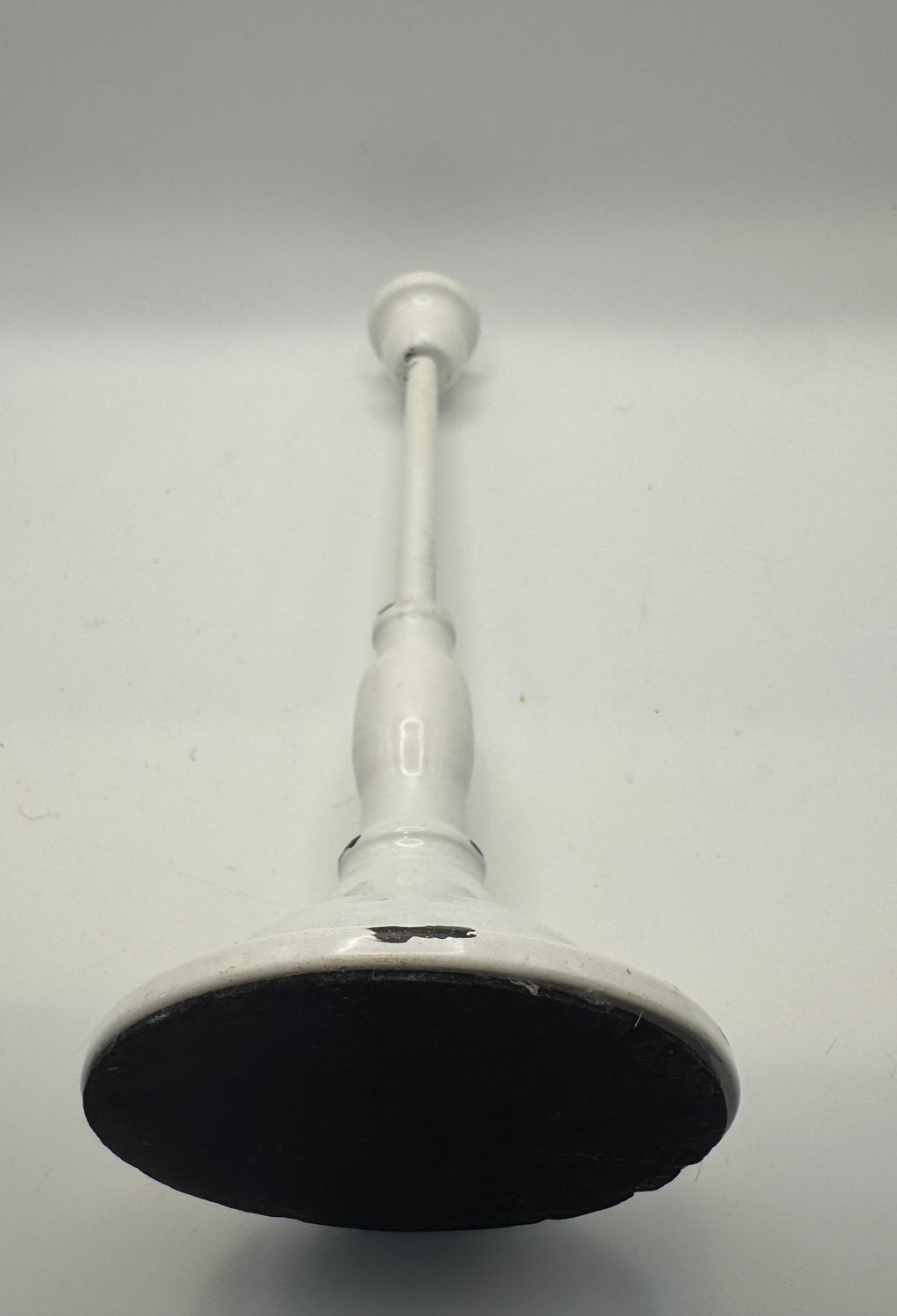 Distressed White Metal Candle Holder (11")