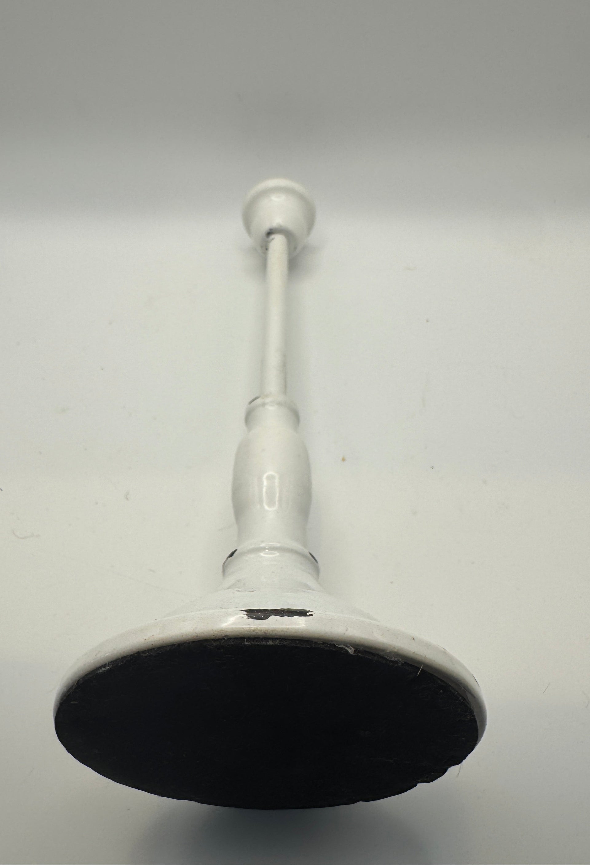 Distressed White Metal Candle Holder (11")
