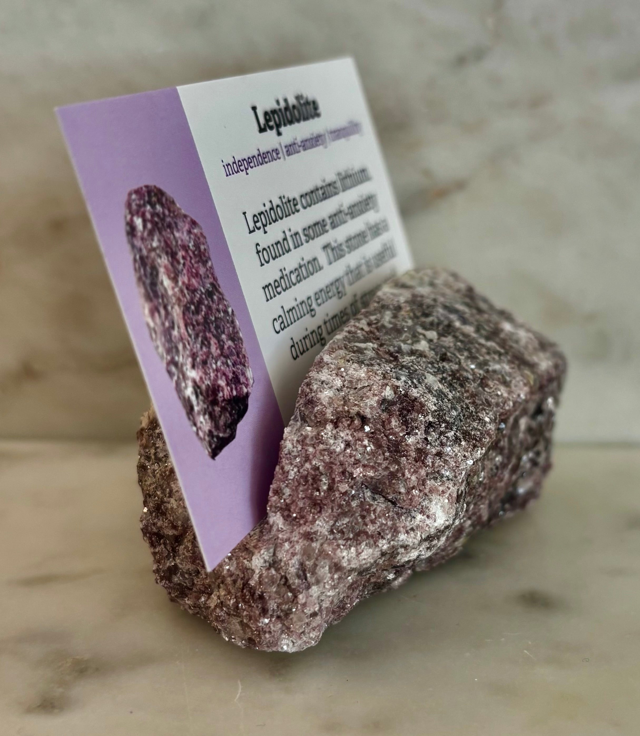 Natural Raw Crystal Card Holder for Business Cards & Desk Decor