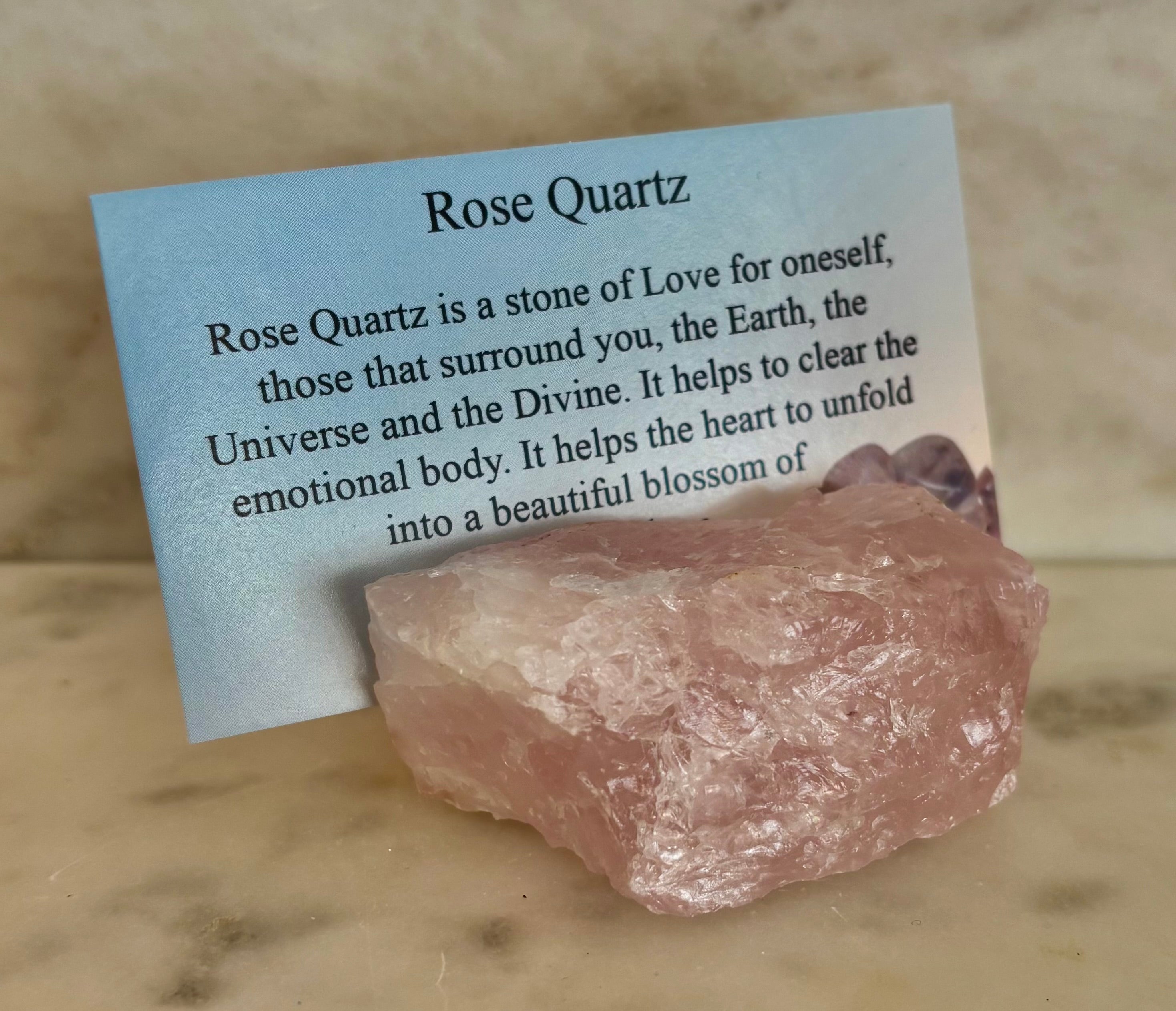 Natural Raw Crystal Card Holder for Business Cards & Desk Decor