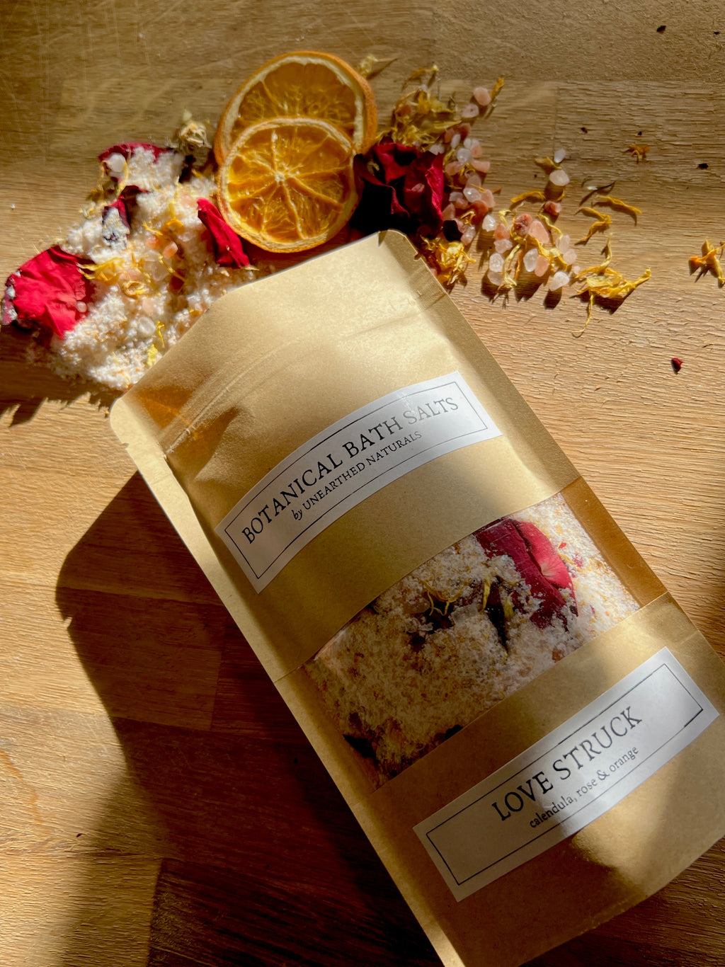 Love Struck Calendula Rose and Orange Botanical Bath Salt Soak - Image 3
