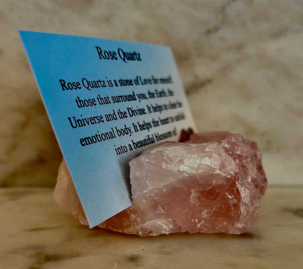 Natural Raw Crystal Card Holder for Business Cards & Desk Decor