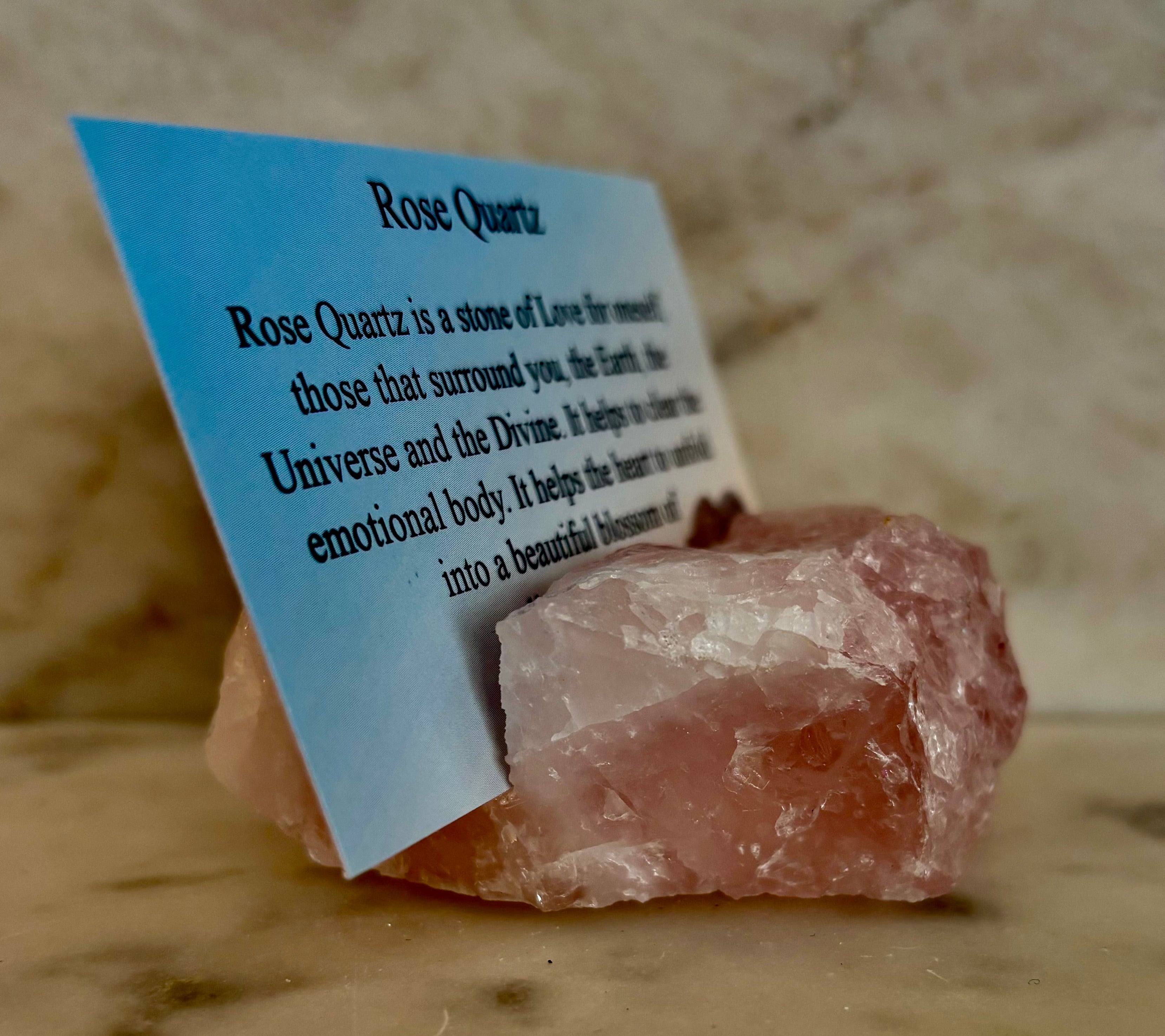 Natural Raw Crystal Card Holder for Business Cards & Desk Decor