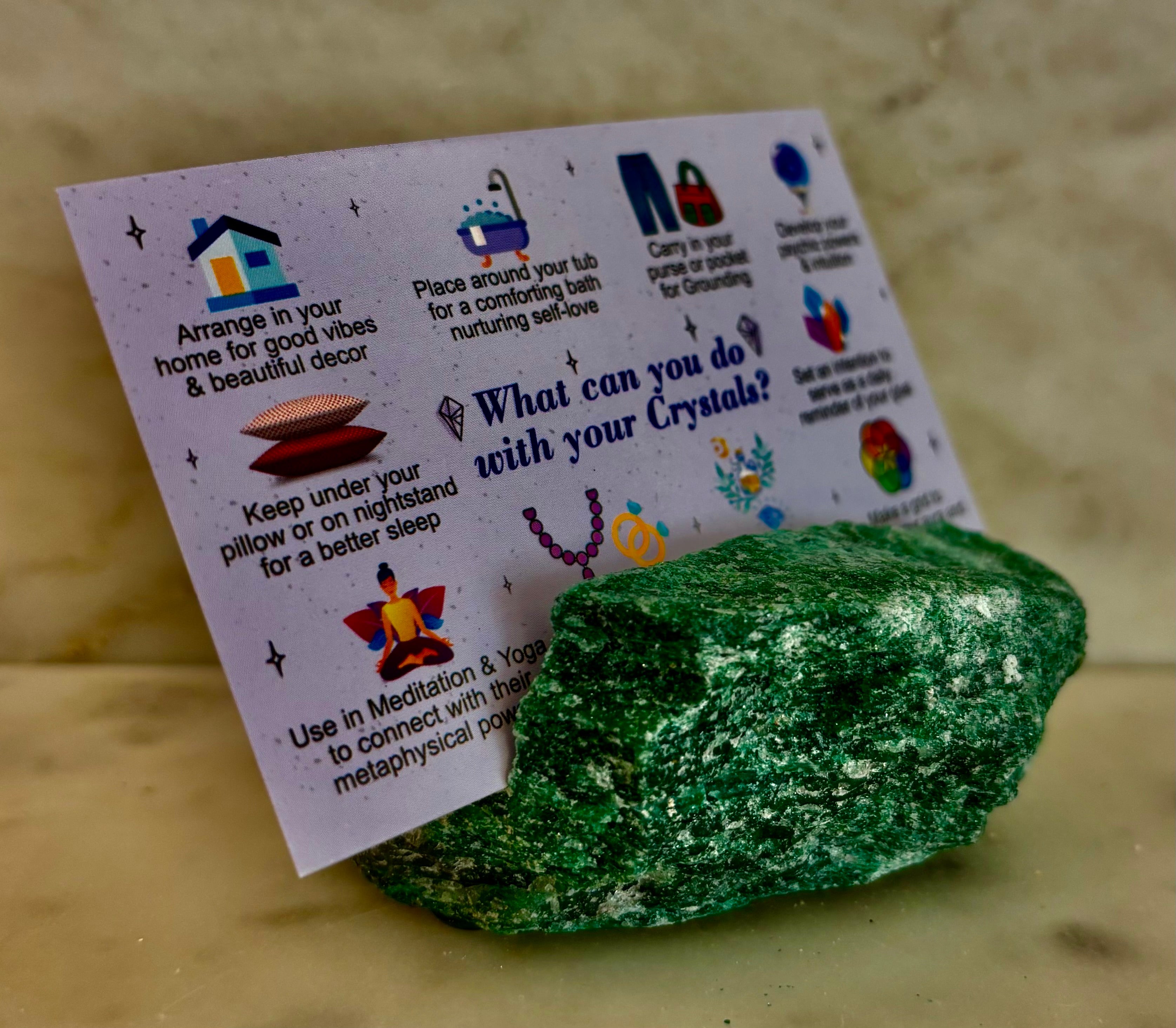 Natural Raw Crystal Card Holder for Business Cards & Desk Decor