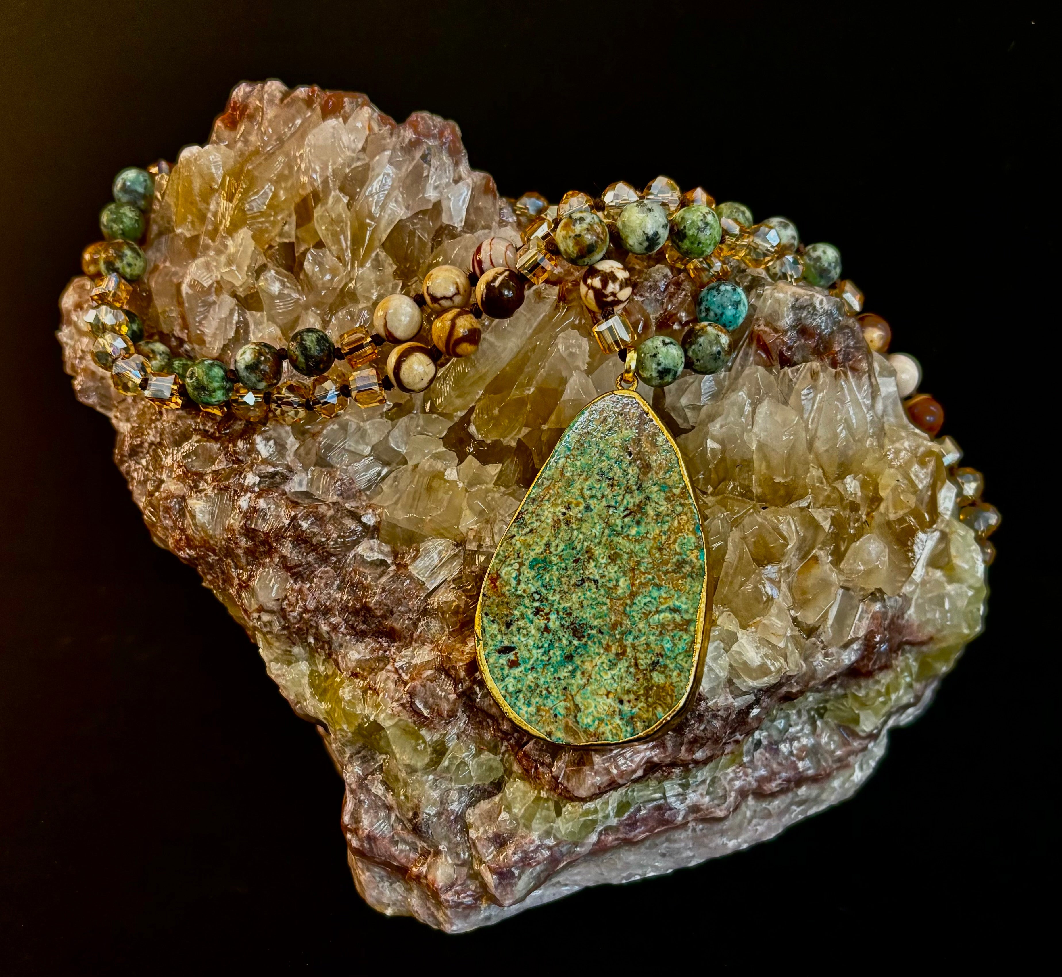 Desert Oasis Jade Statement Necklace