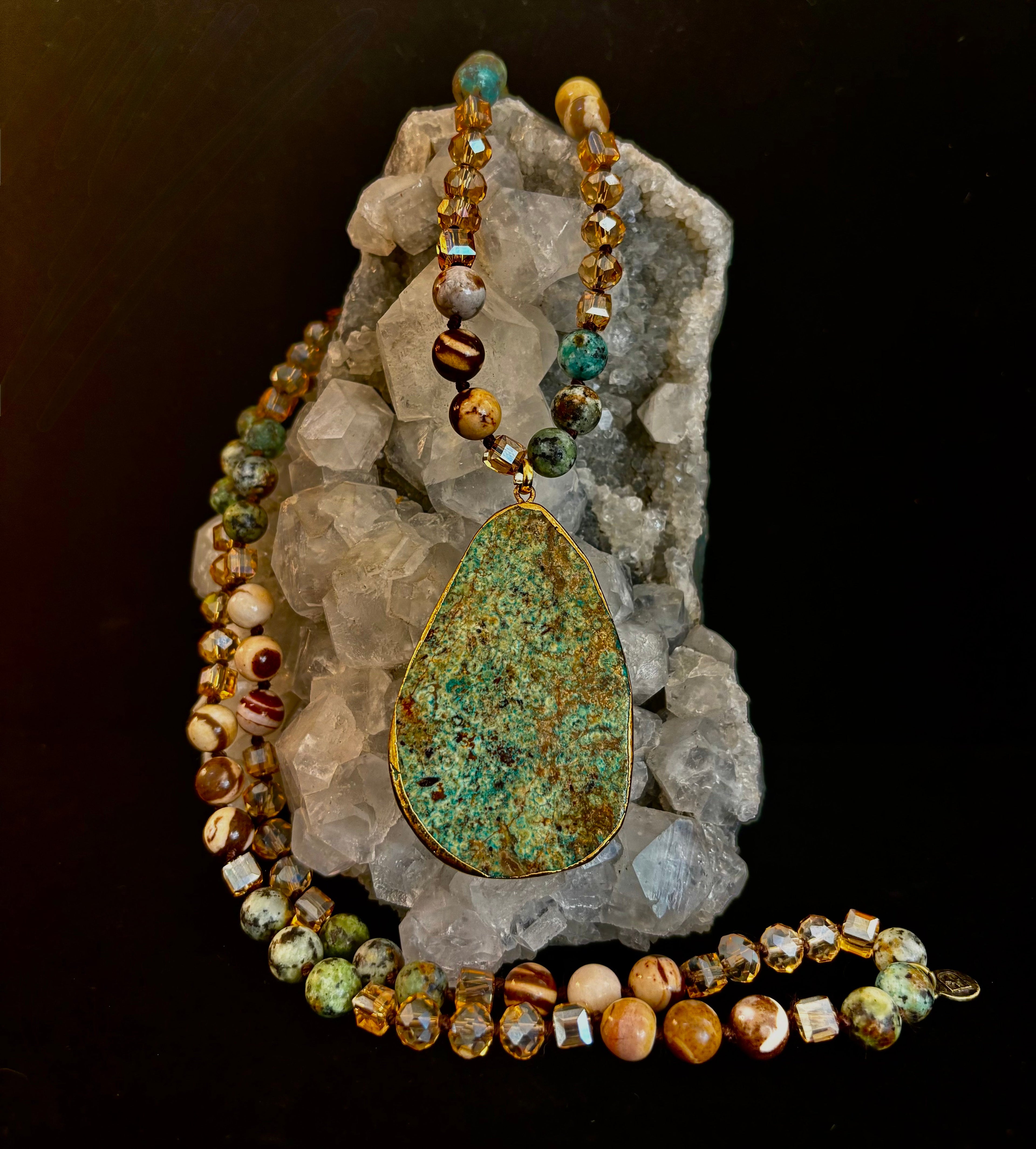 Desert Oasis Jade Statement Necklace