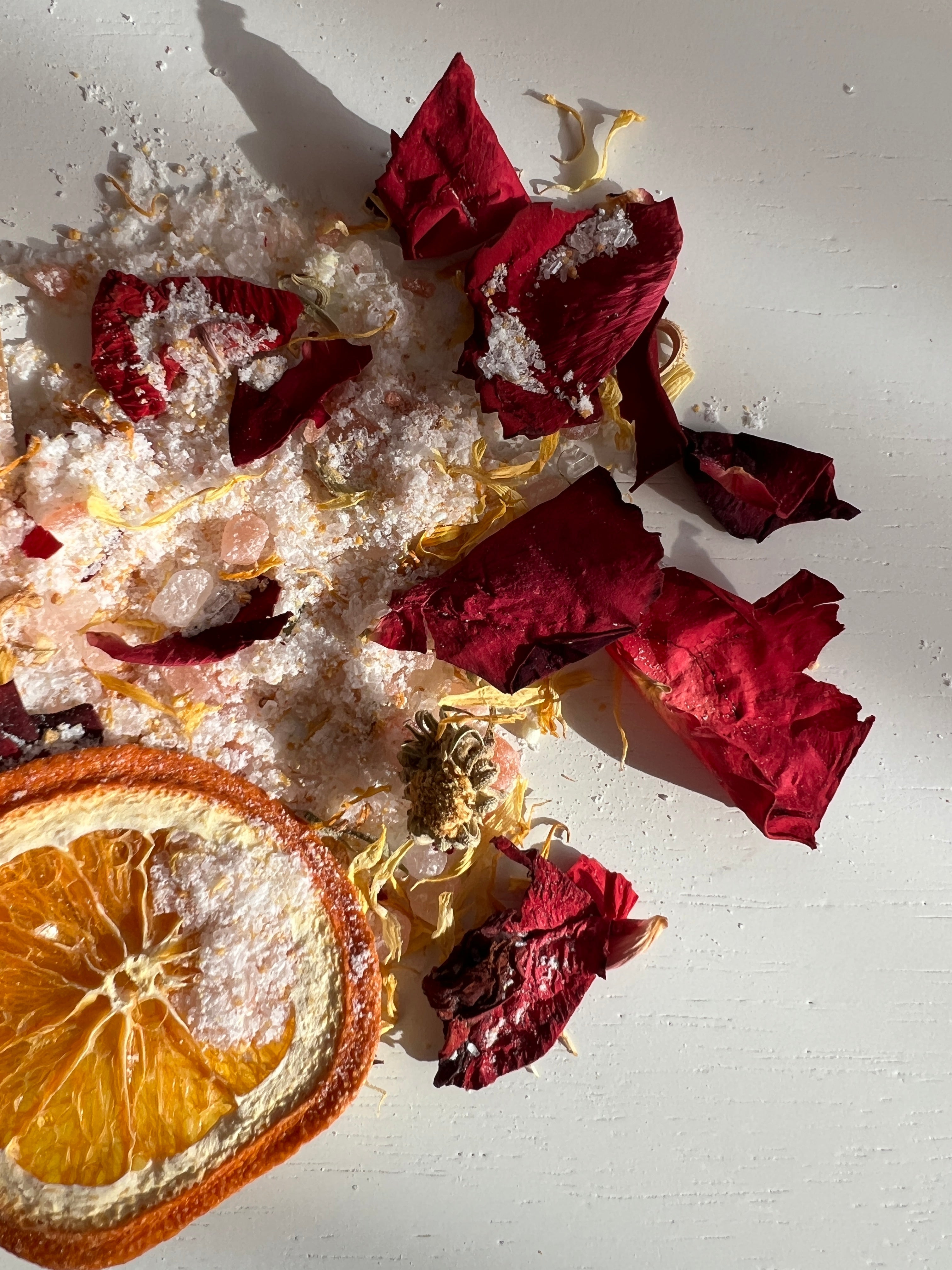 Love Struck Calendula Rose and Orange Botanical Bath Salt Soak - Image 4