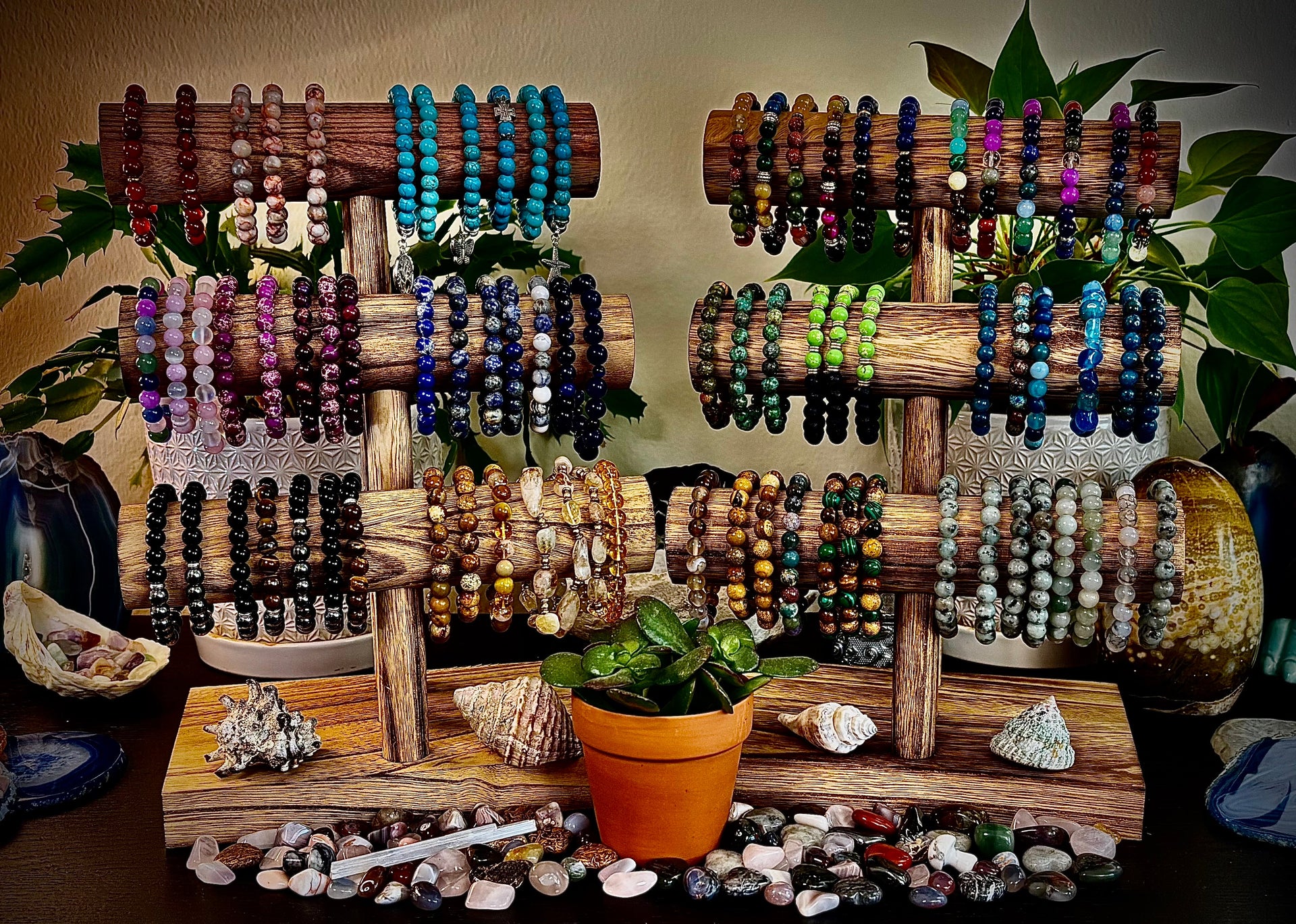 Multi-color bohemian gemstone bracelet featuring a vibrant and spiritual design.