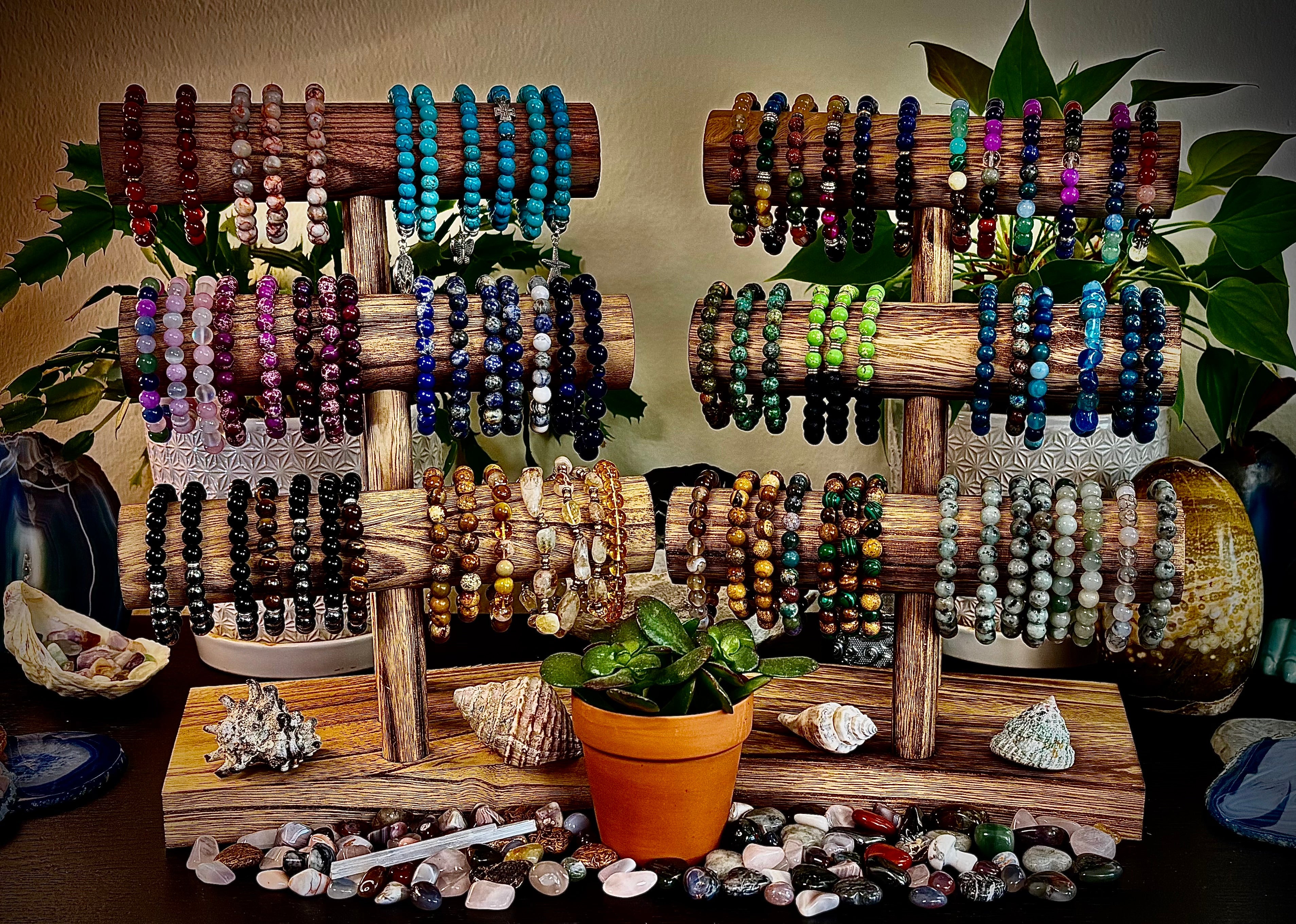 Multi-color bohemian gemstone bracelet featuring a vibrant and spiritual design.