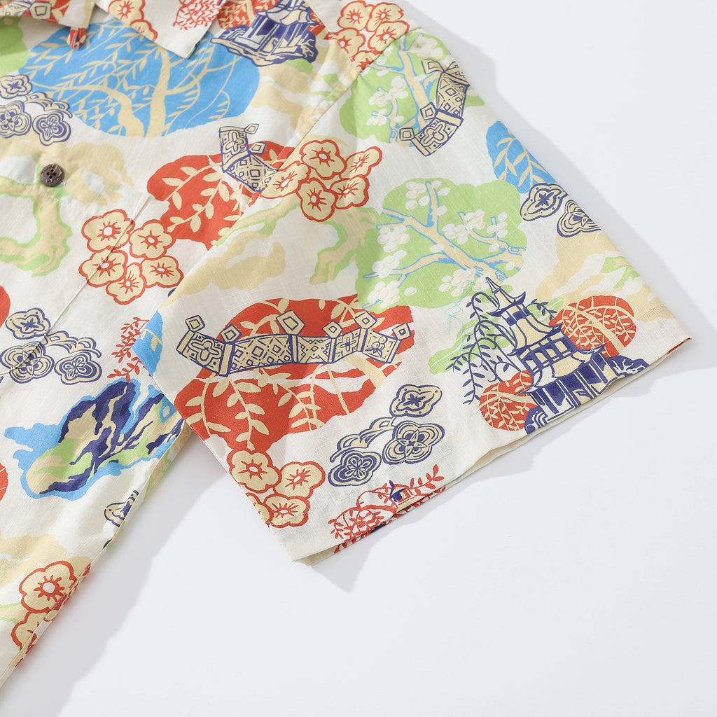 1950s Vintage Amusement Park Hawaiian Shirt 100% Cotton