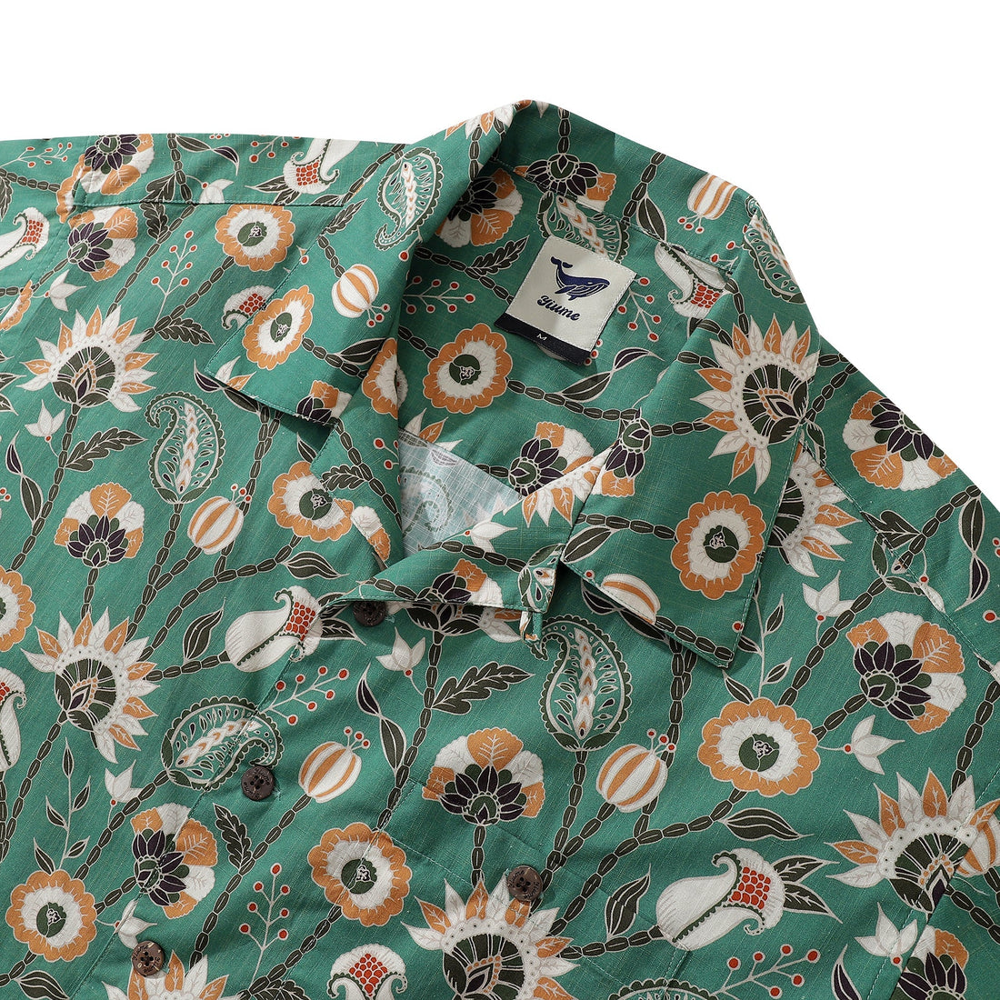 Oriental Jungle Print Camp Collar Hawaiian Shirt in 100% Cotton