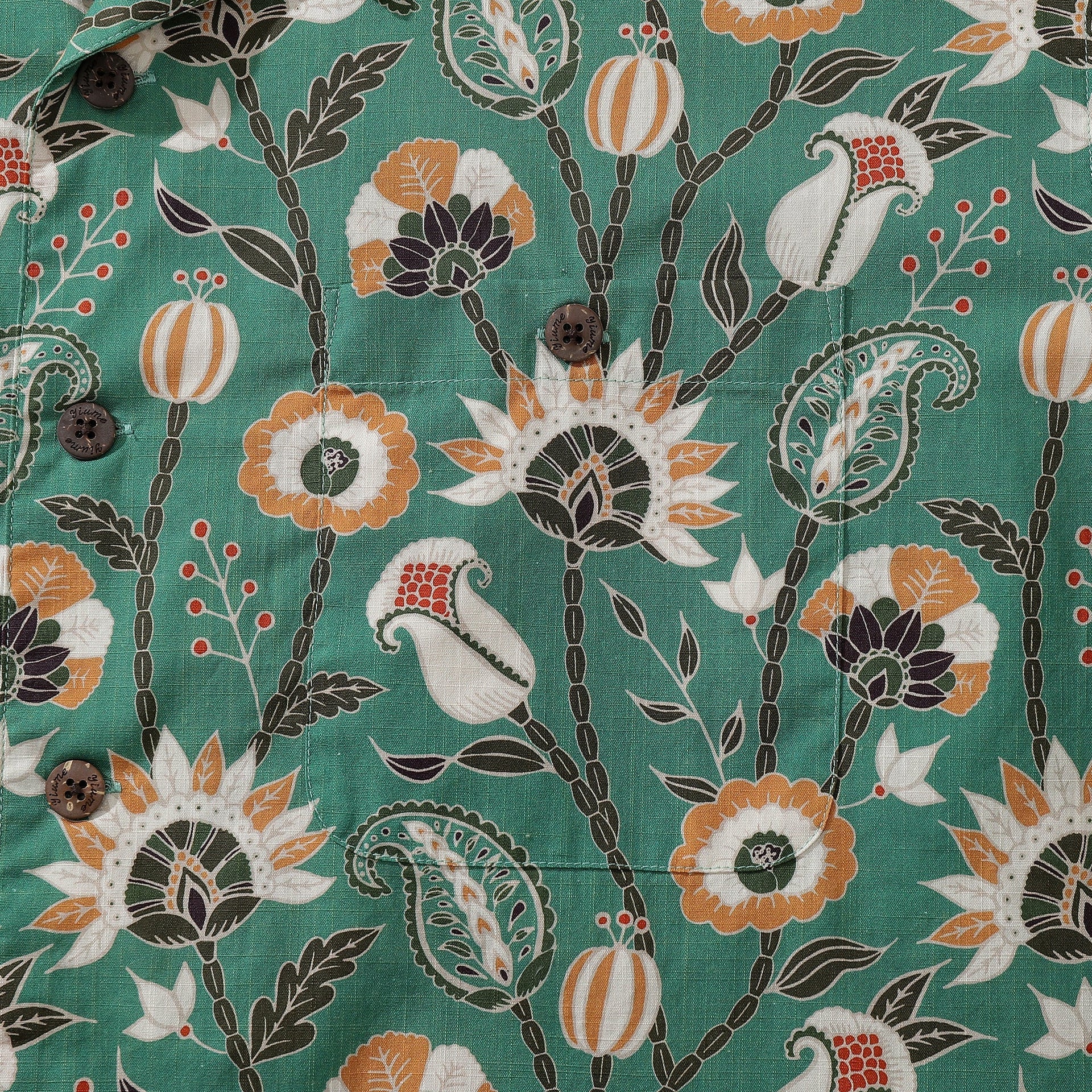 Oriental Jungle Print Camp Collar Hawaiian Shirt in 100% Cotton