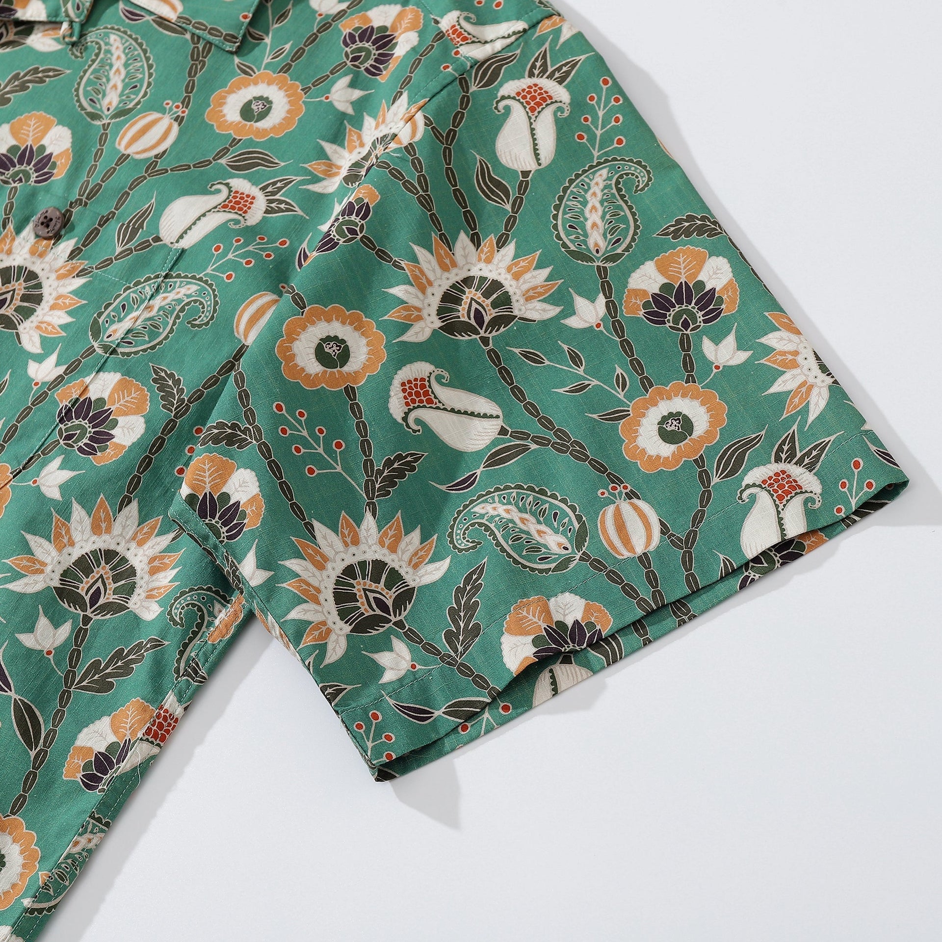 Oriental Jungle Print Camp Collar Hawaiian Shirt in 100% Cotton