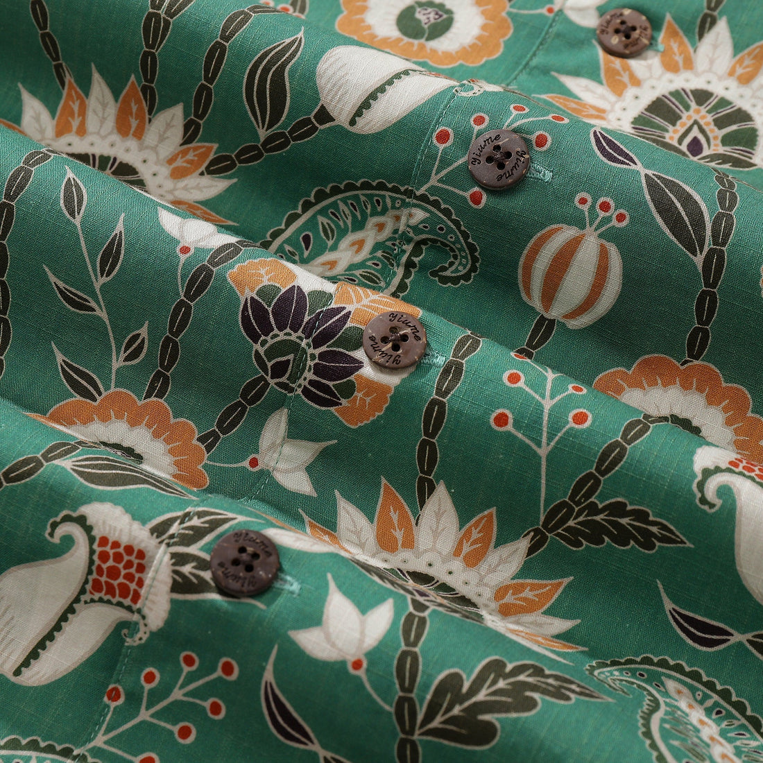 Oriental Jungle Print Camp Collar Hawaiian Shirt in 100% Cotton
