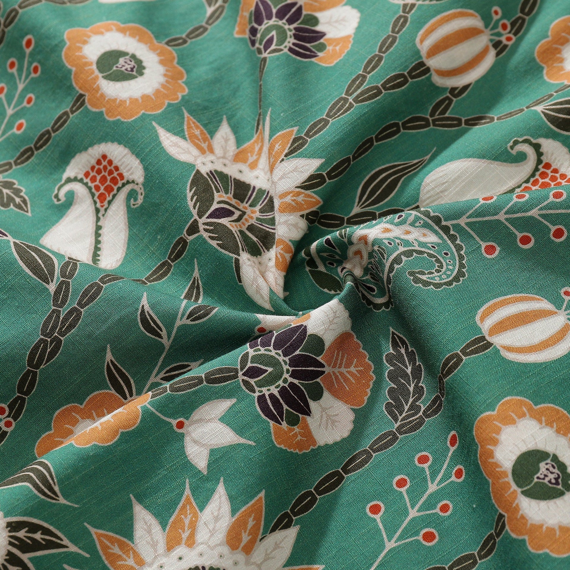 Oriental Jungle Print Camp Collar Hawaiian Shirt in 100% Cotton