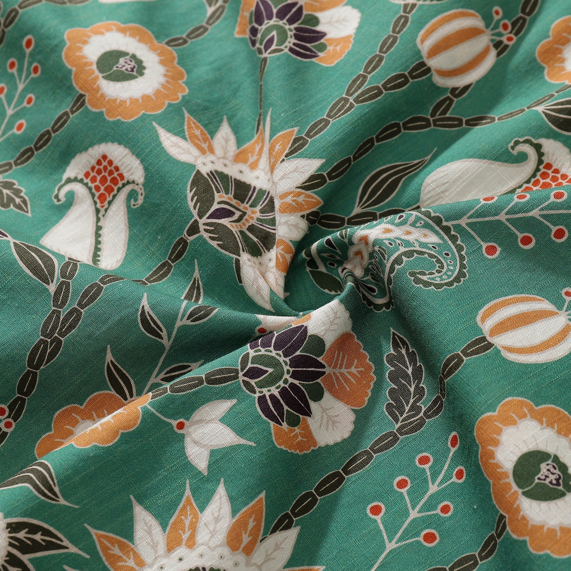 Oriental Jungle Print Camp Collar Hawaiian Shirt in 100% Cotton