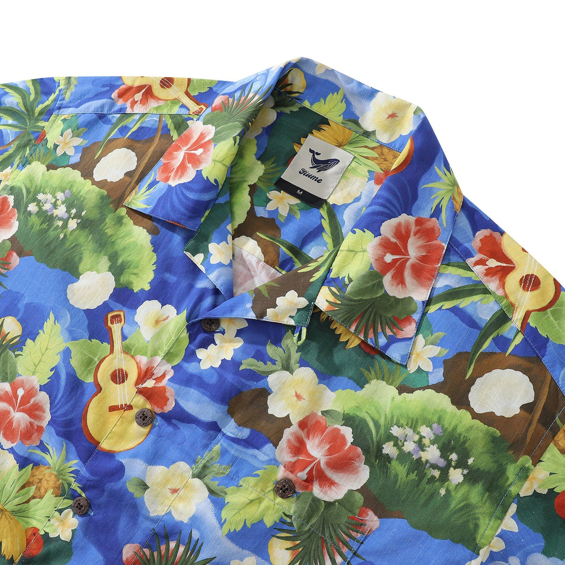 1960s Vintage Hawaiian Shirt Men's Floral Camp Collar Cotton