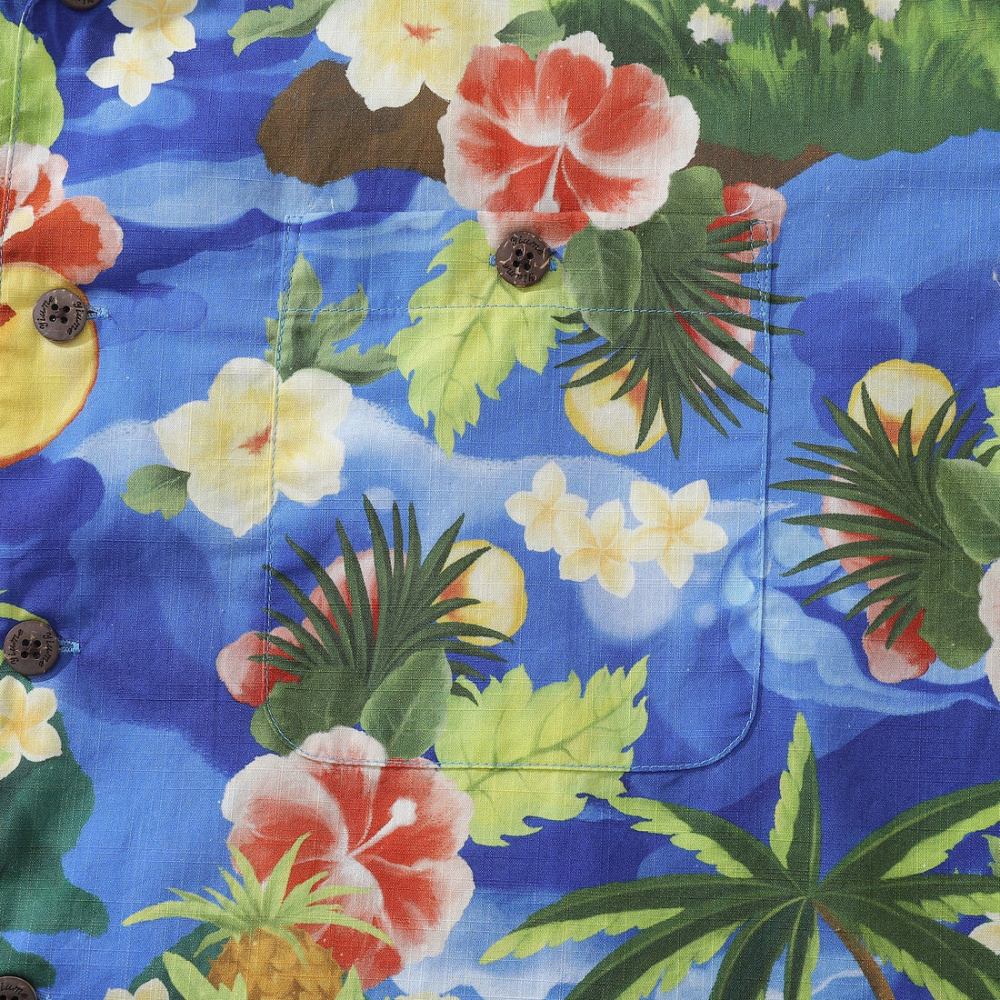 1960s Vintage Hawaiian Shirt Men's Floral Camp Collar Cotton