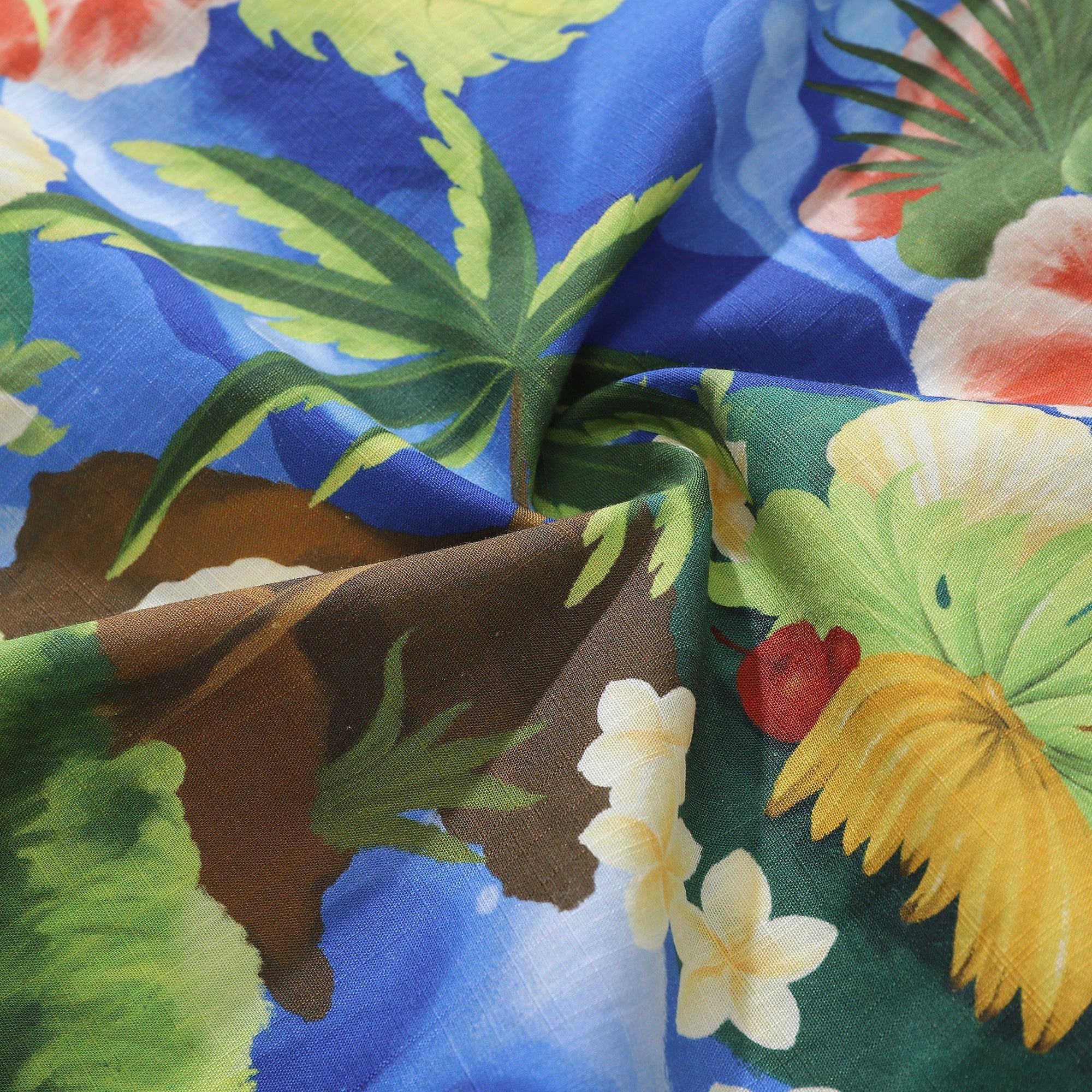 1960s Vintage Hawaiian Shirt Men's Floral Camp Collar Cotton