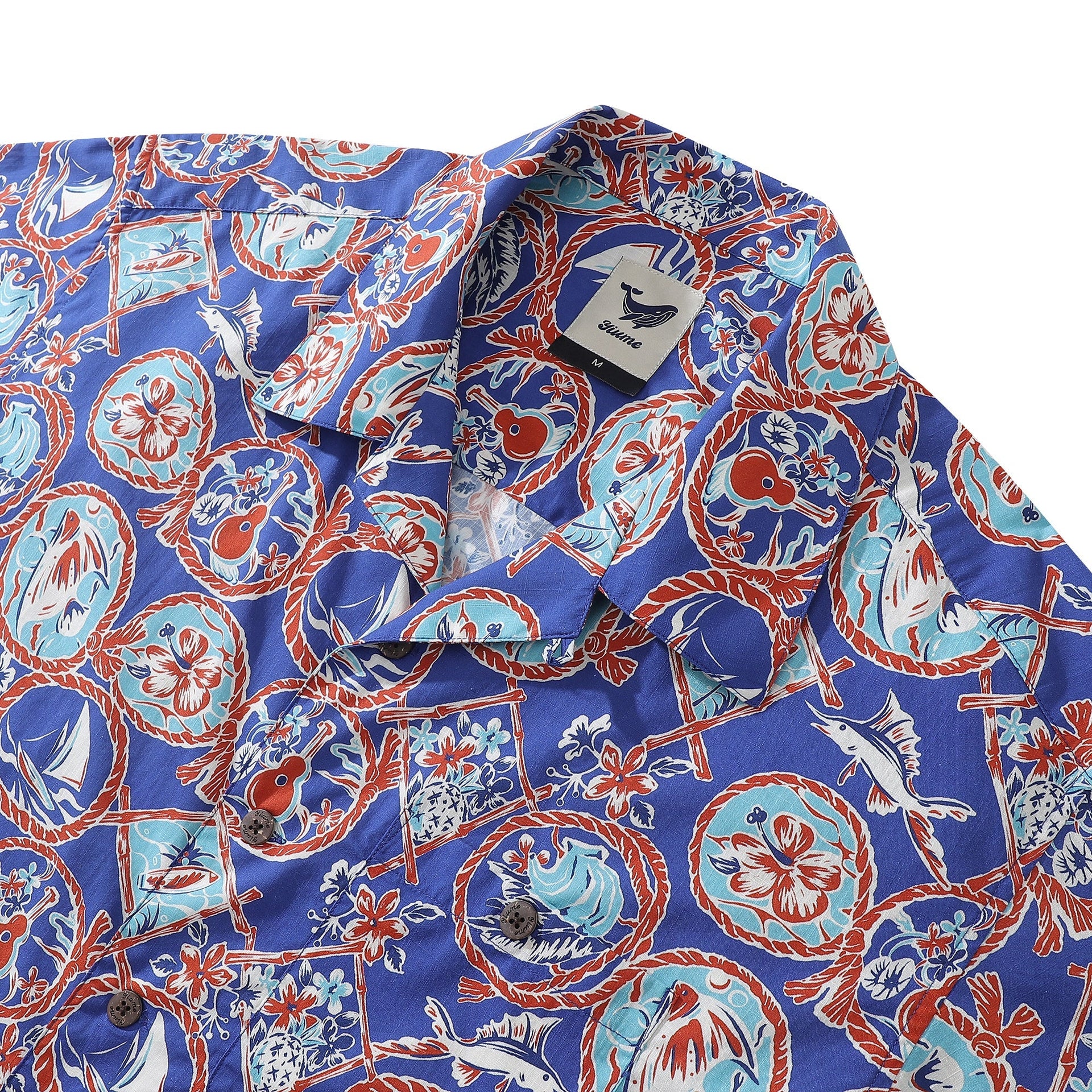 Vintage 1960s Hawaiian Shirt Men's Cotton Camp Collar Resort Top