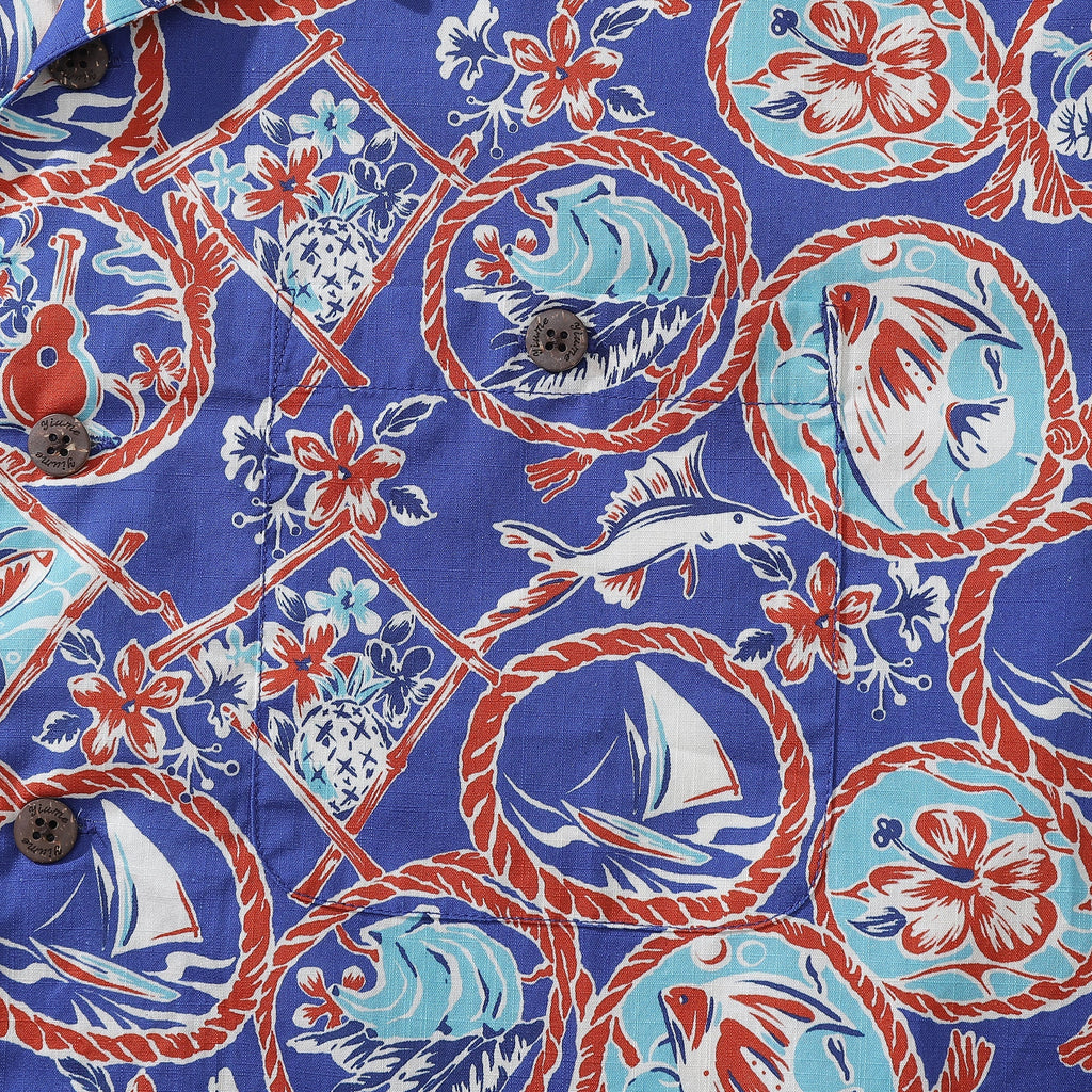 Vintage 1960s Hawaiian Shirt Men's Cotton Camp Collar Resort Top